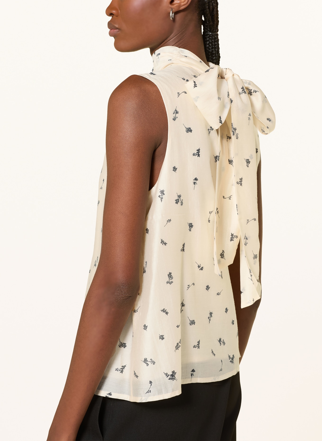 SELECTED Femme Blouse top with bow tie: LIGHT YELLOW / BLACK