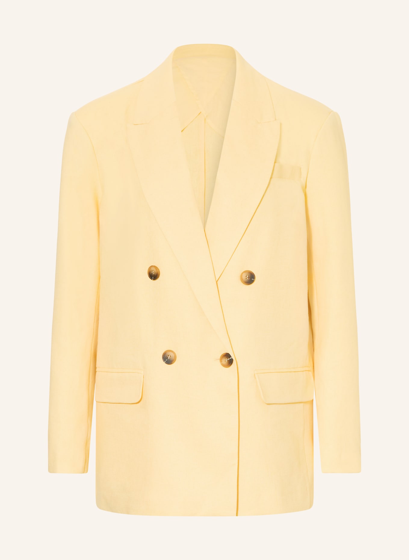 SELECTED Femme Blazer oversize en lin: JAUNE CLAIR