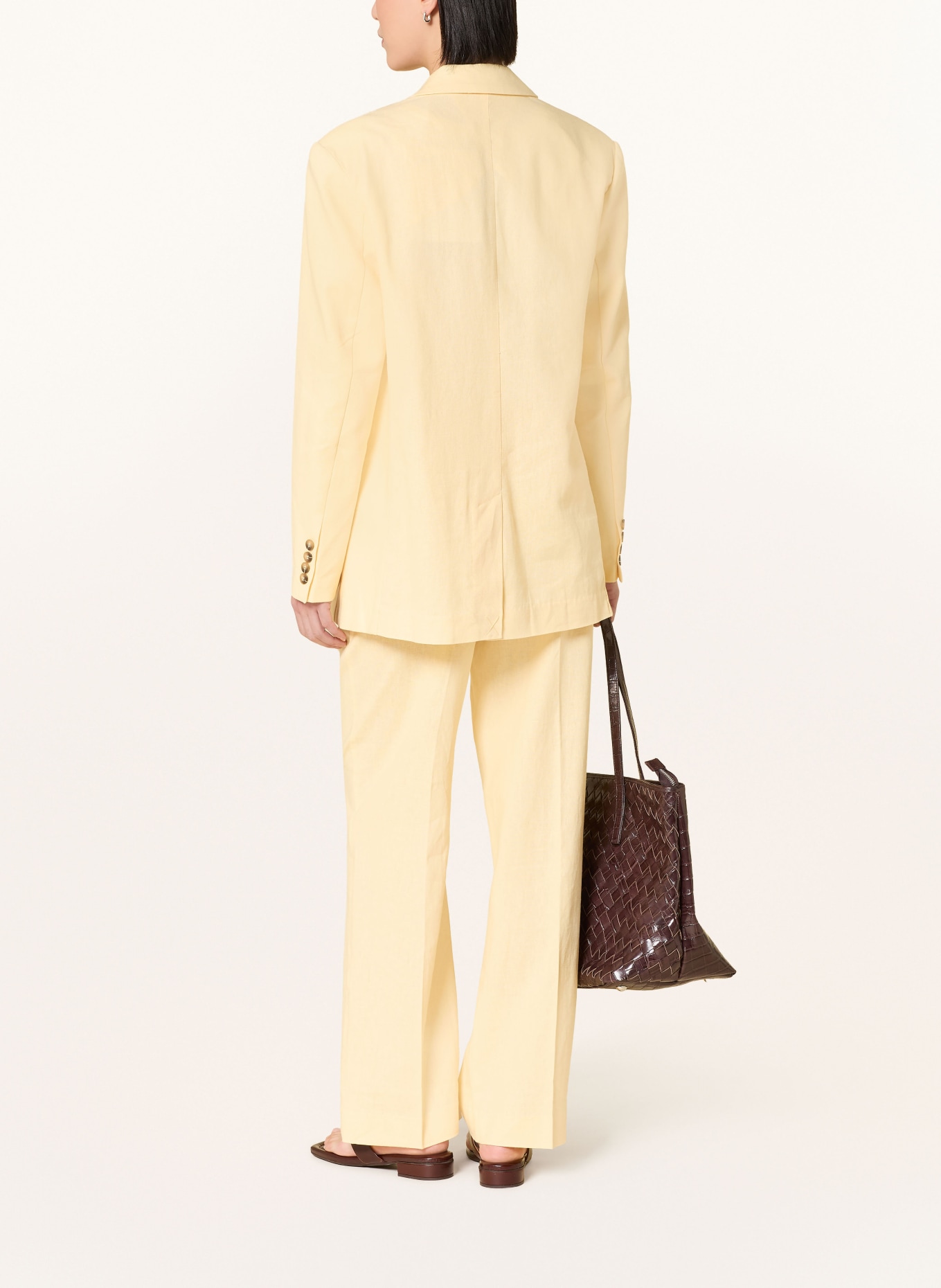SELECTED Femme Blazer oversize en lin: JAUNE CLAIR