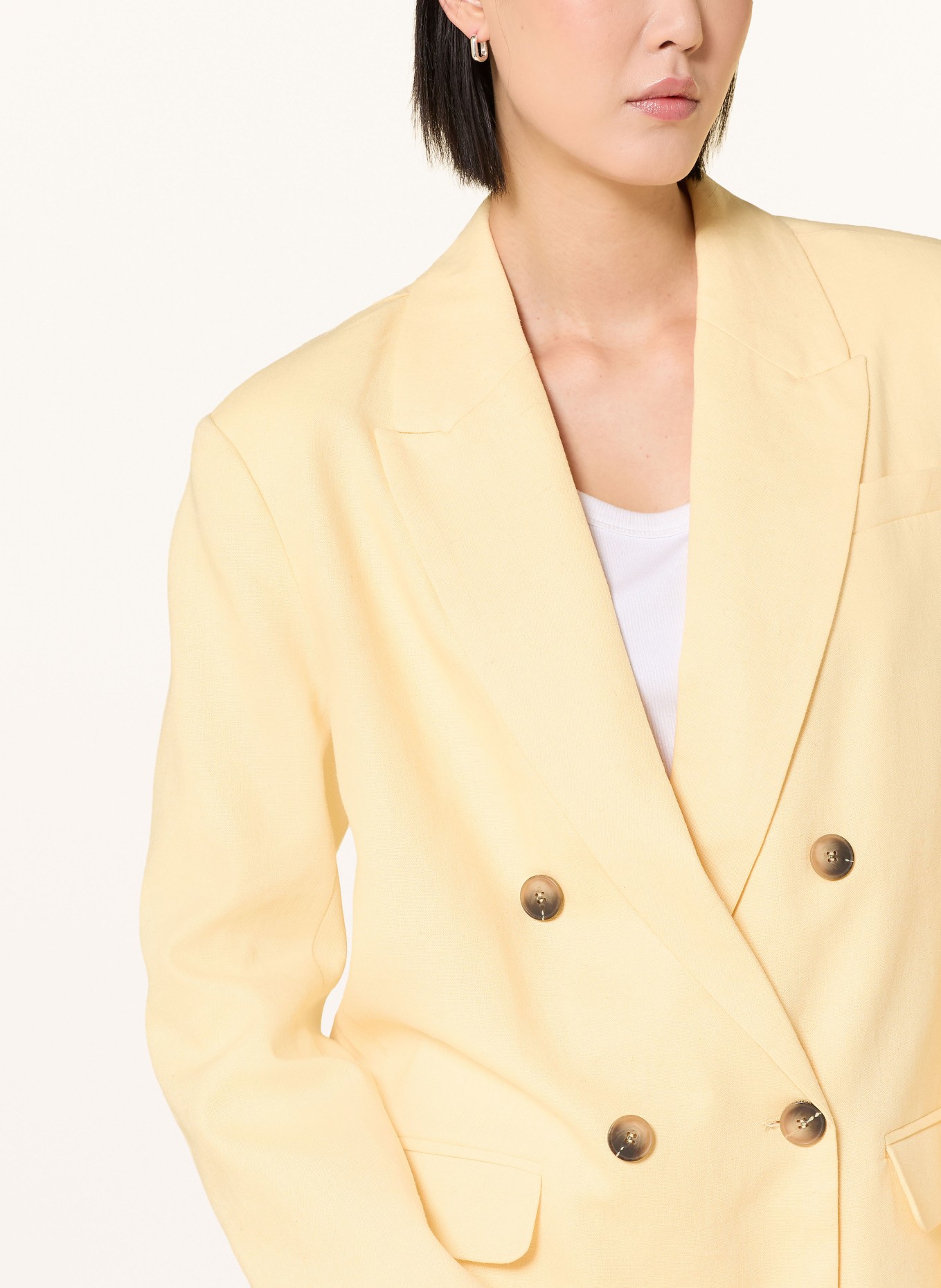 SELECTED Femme Blazer oversize en lin: JAUNE CLAIR