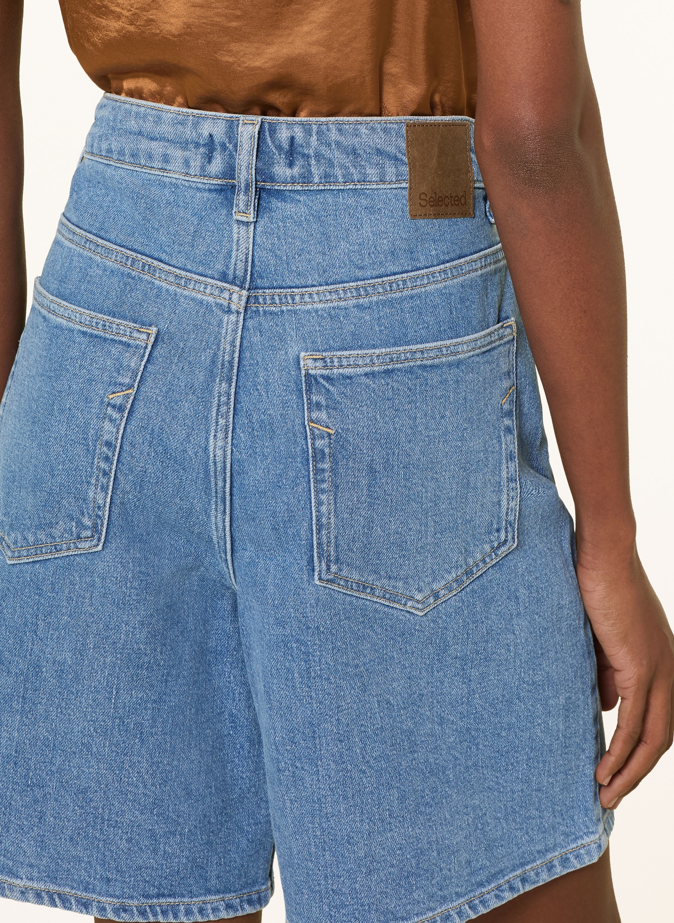 SELECTED Femme jeansshort: LIGHT BLUE DENIM