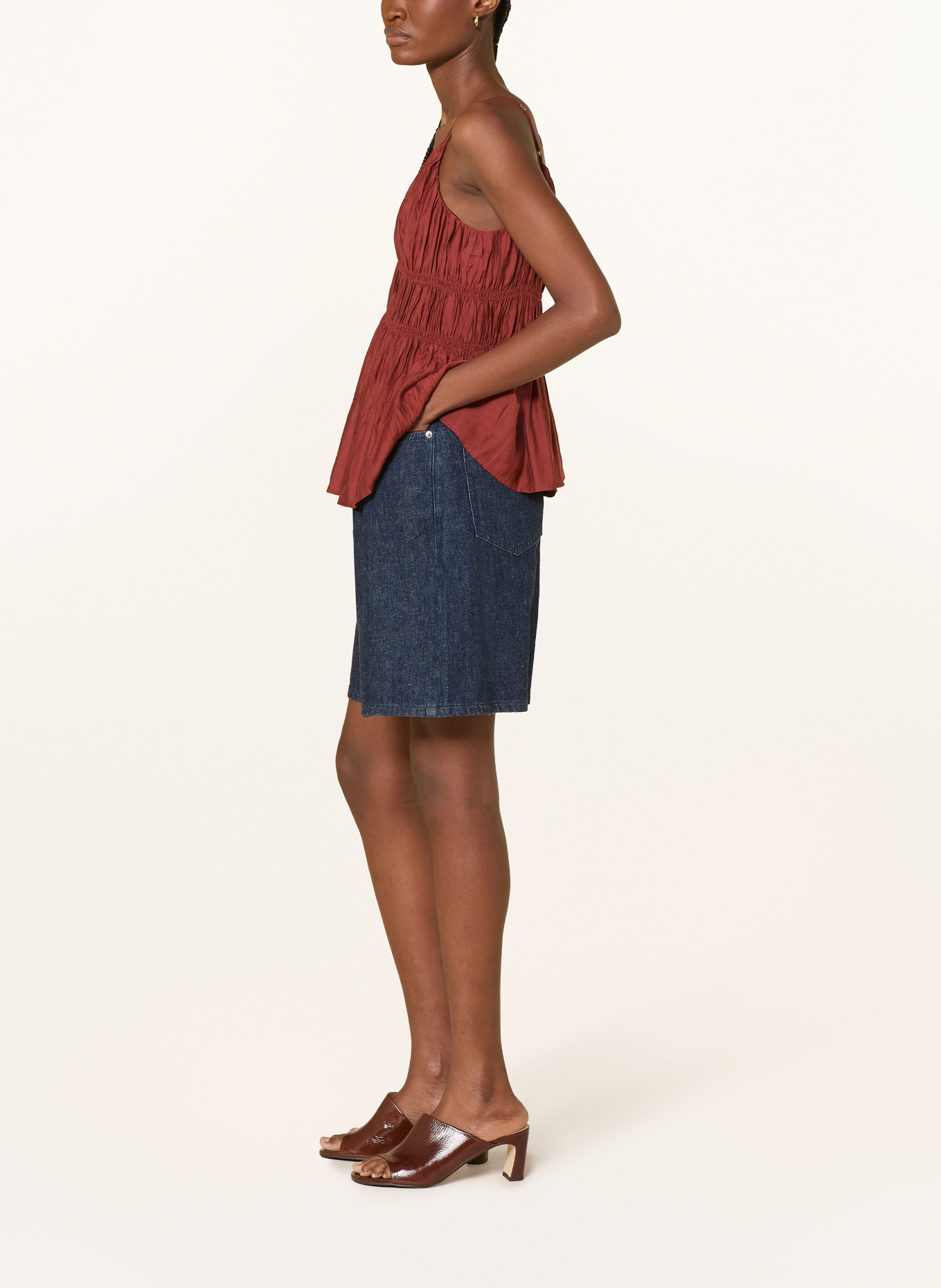 SELECTED Femme Jeansshorts: DARK BLUE DENIM