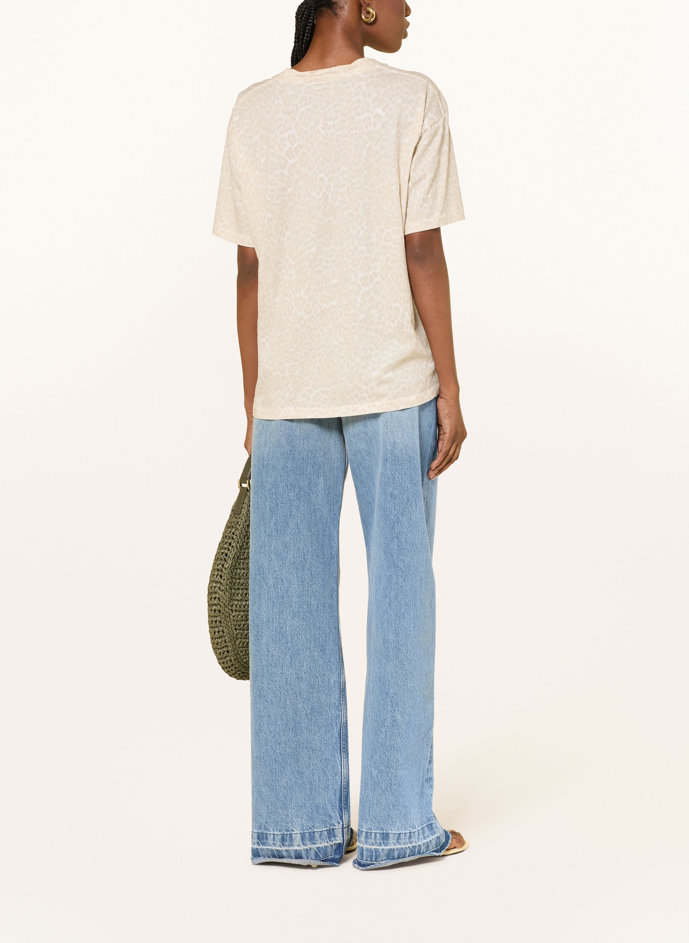 ANINE BING T-Shirt CADE: CREME / HELLBRAUN