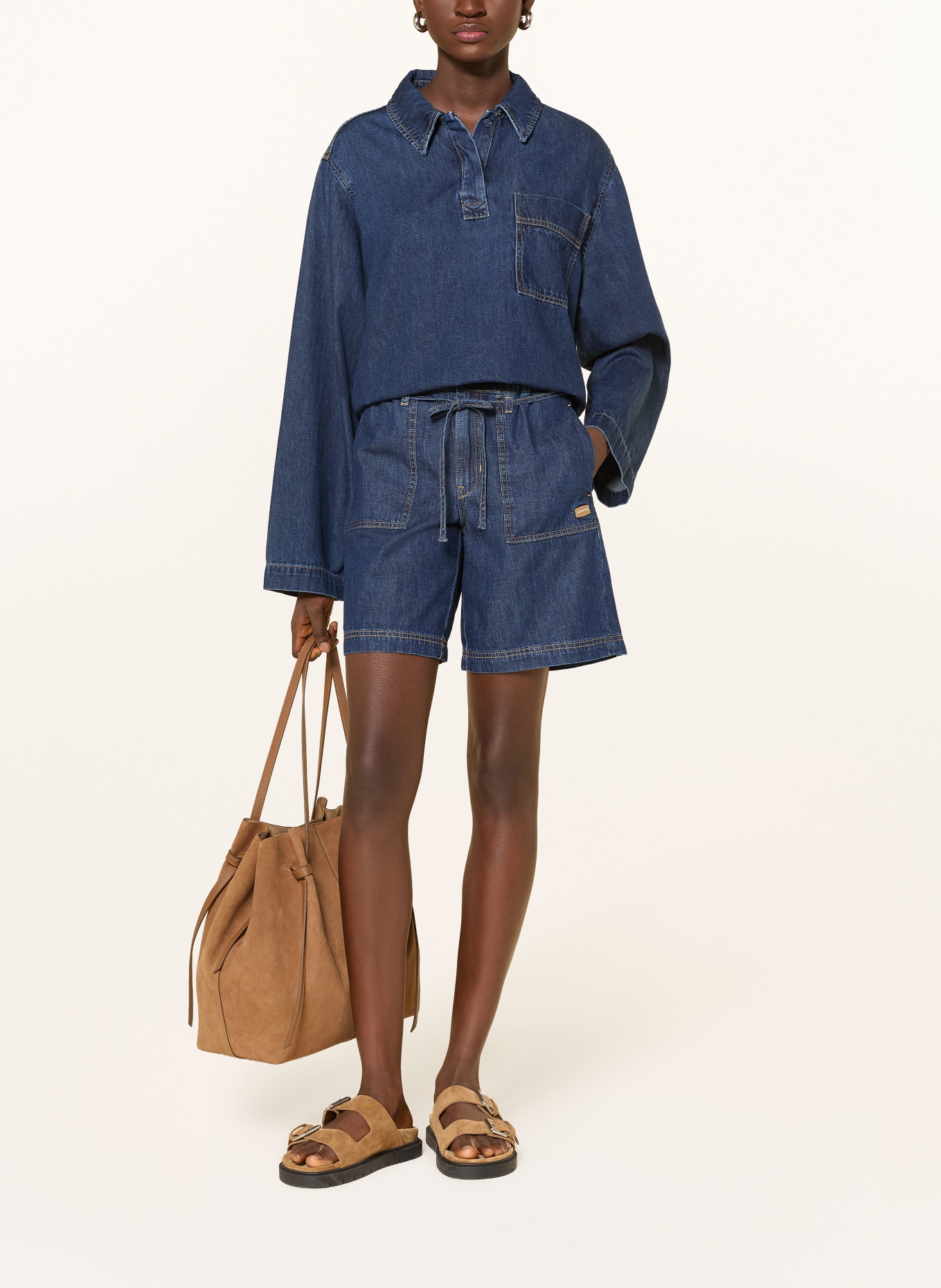 GANG PALOMA denim shorts: 7735 rinsed longer