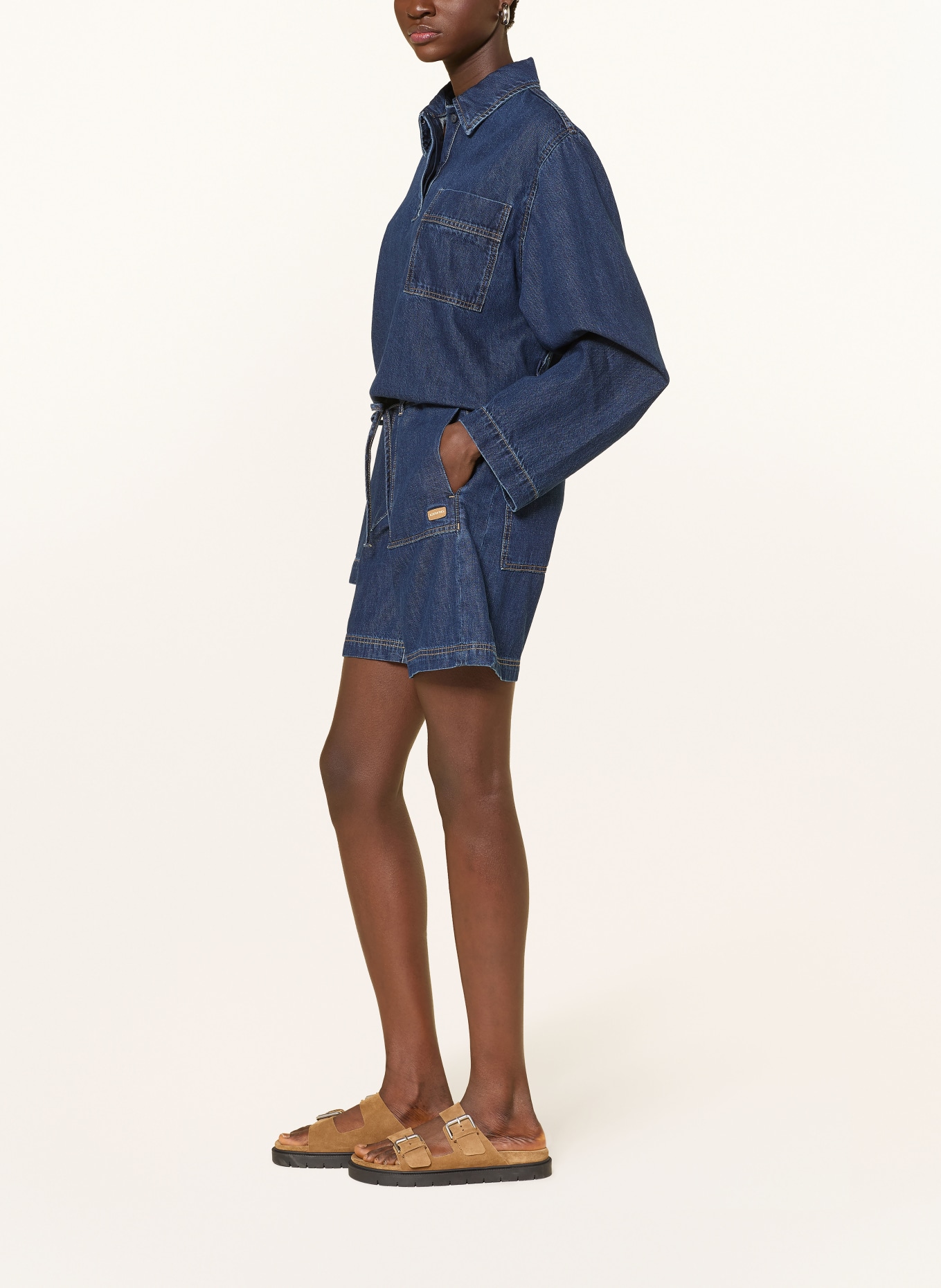 GANG PALOMA denim shorts: 7735 rinsed longer