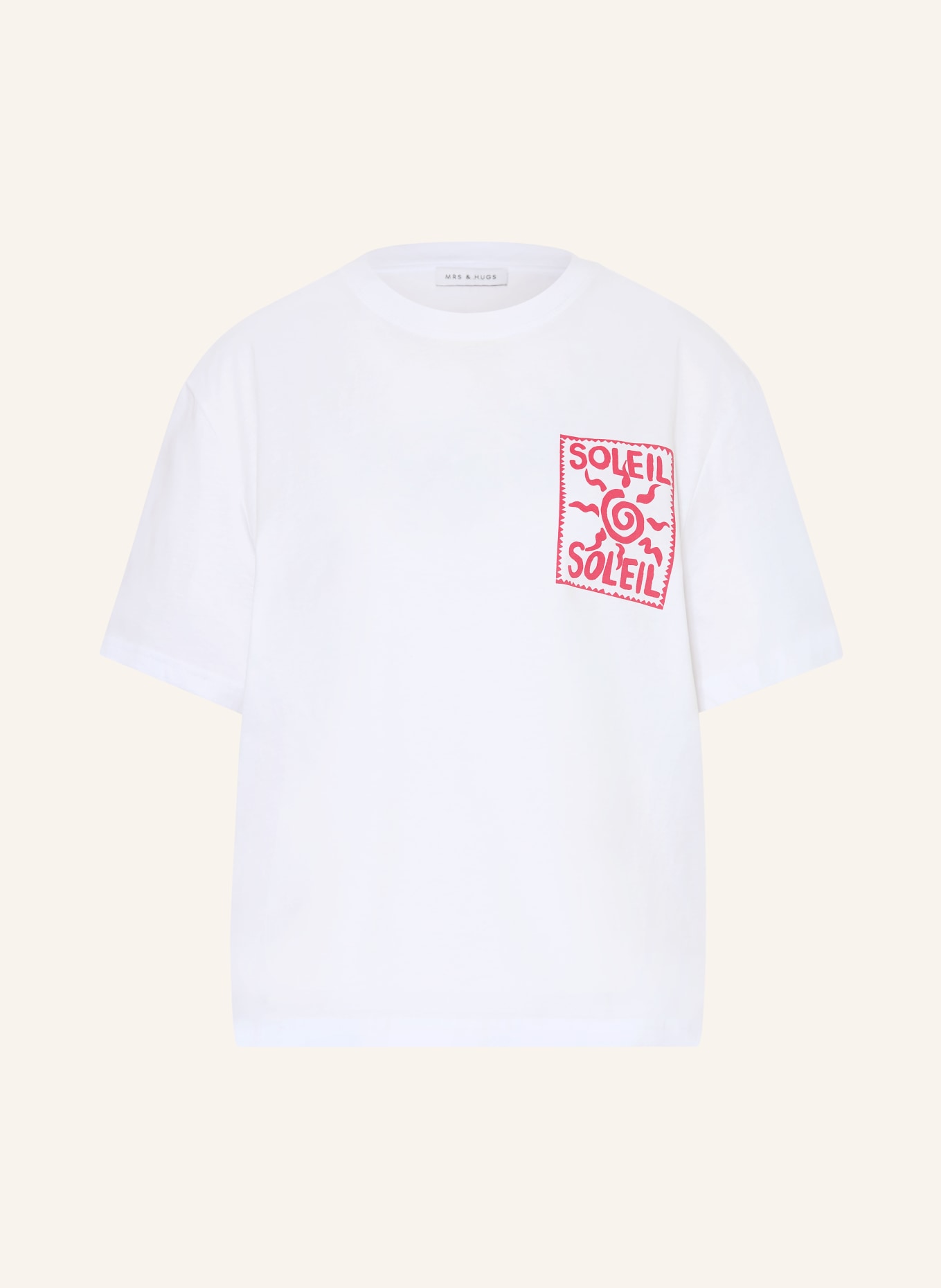 MRS & HUGS T-shirt: BLANC / ROUGE