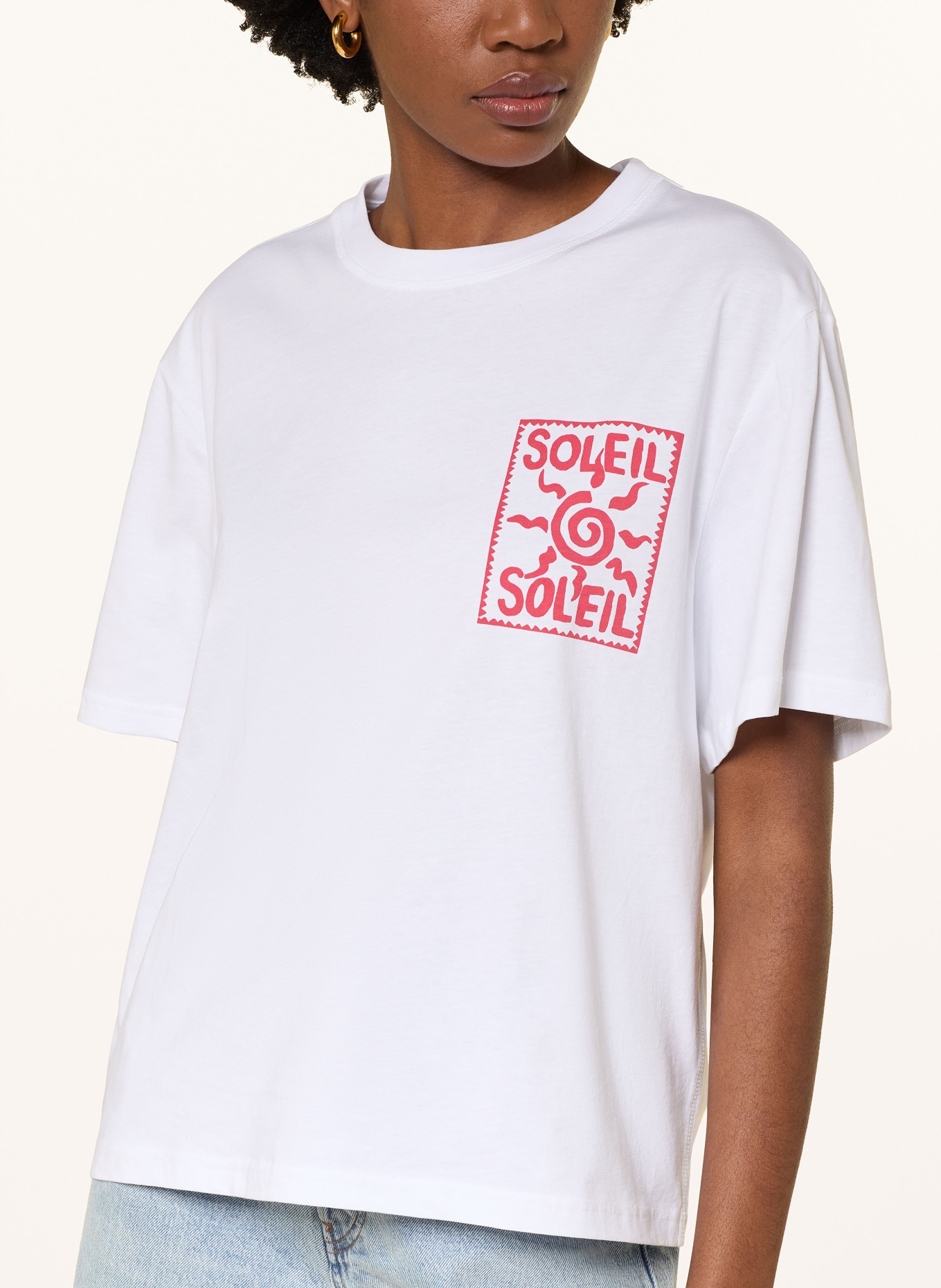 MRS & HUGS T-shirt: BLANC / ROUGE