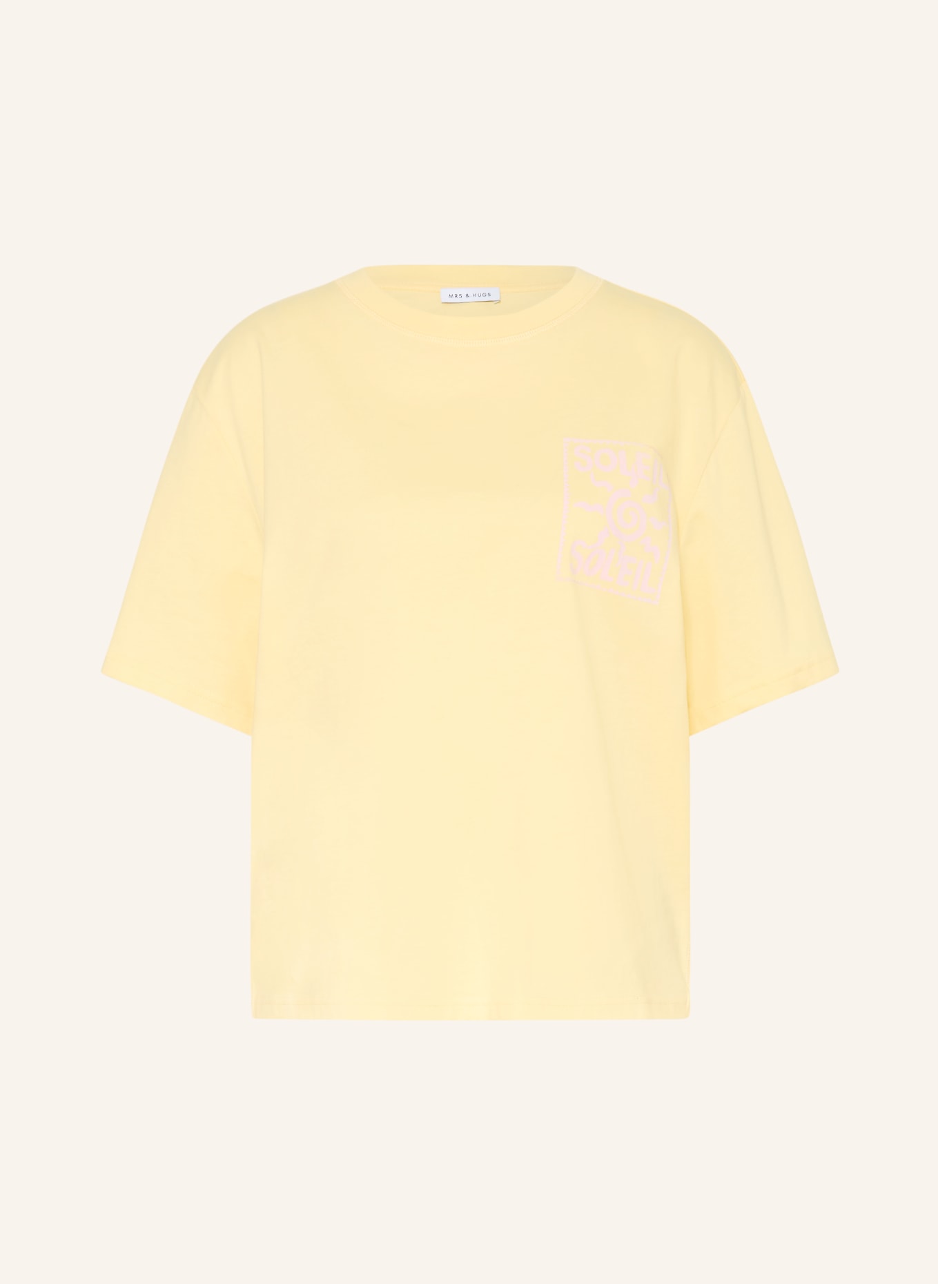 MRS & HUGS T-shirt: JAUNE CLAIR / ROSE CLAIR
