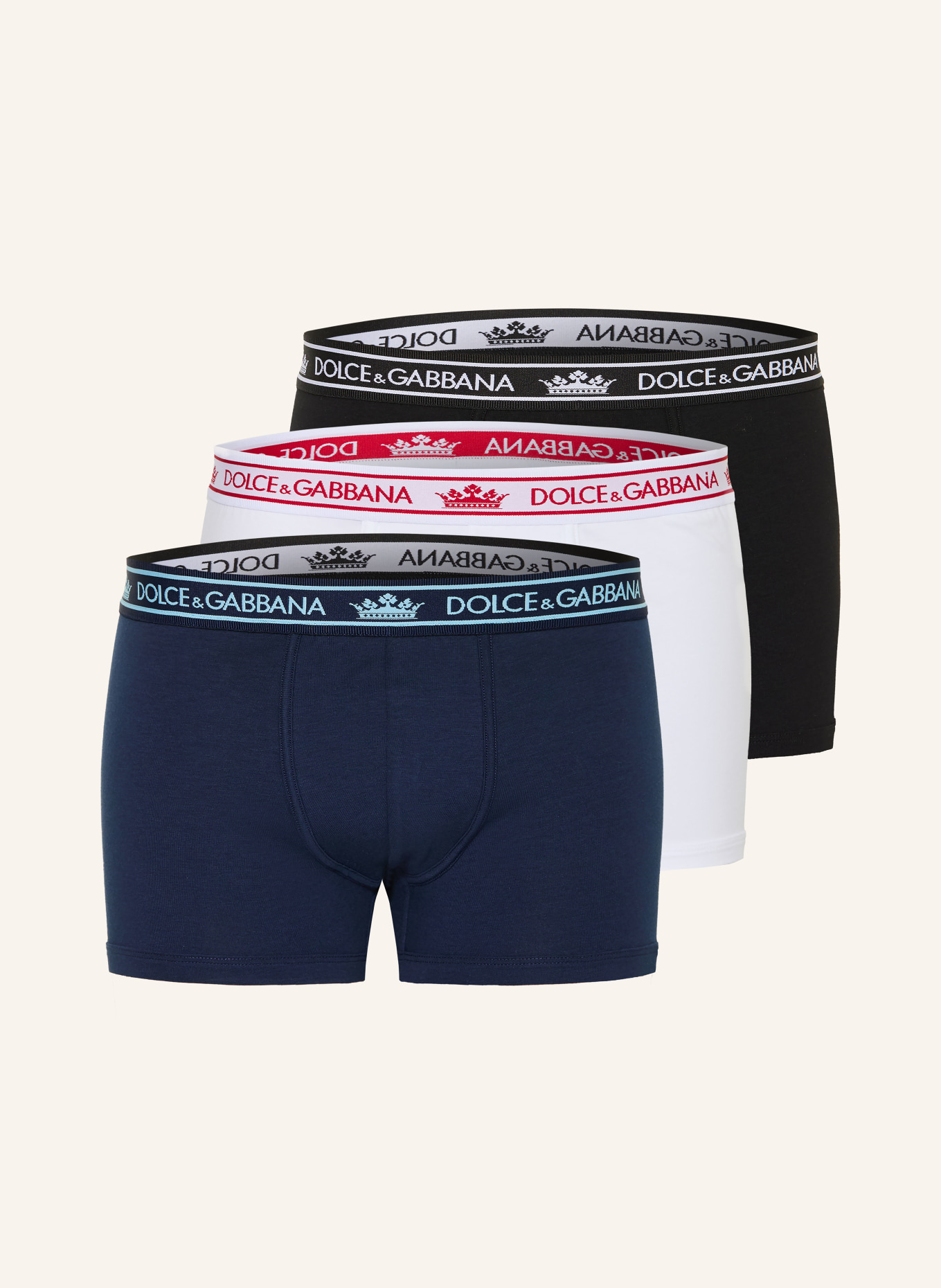 DOLCE & GABBANA Lot de 3 boxers: NOIR / BLANC