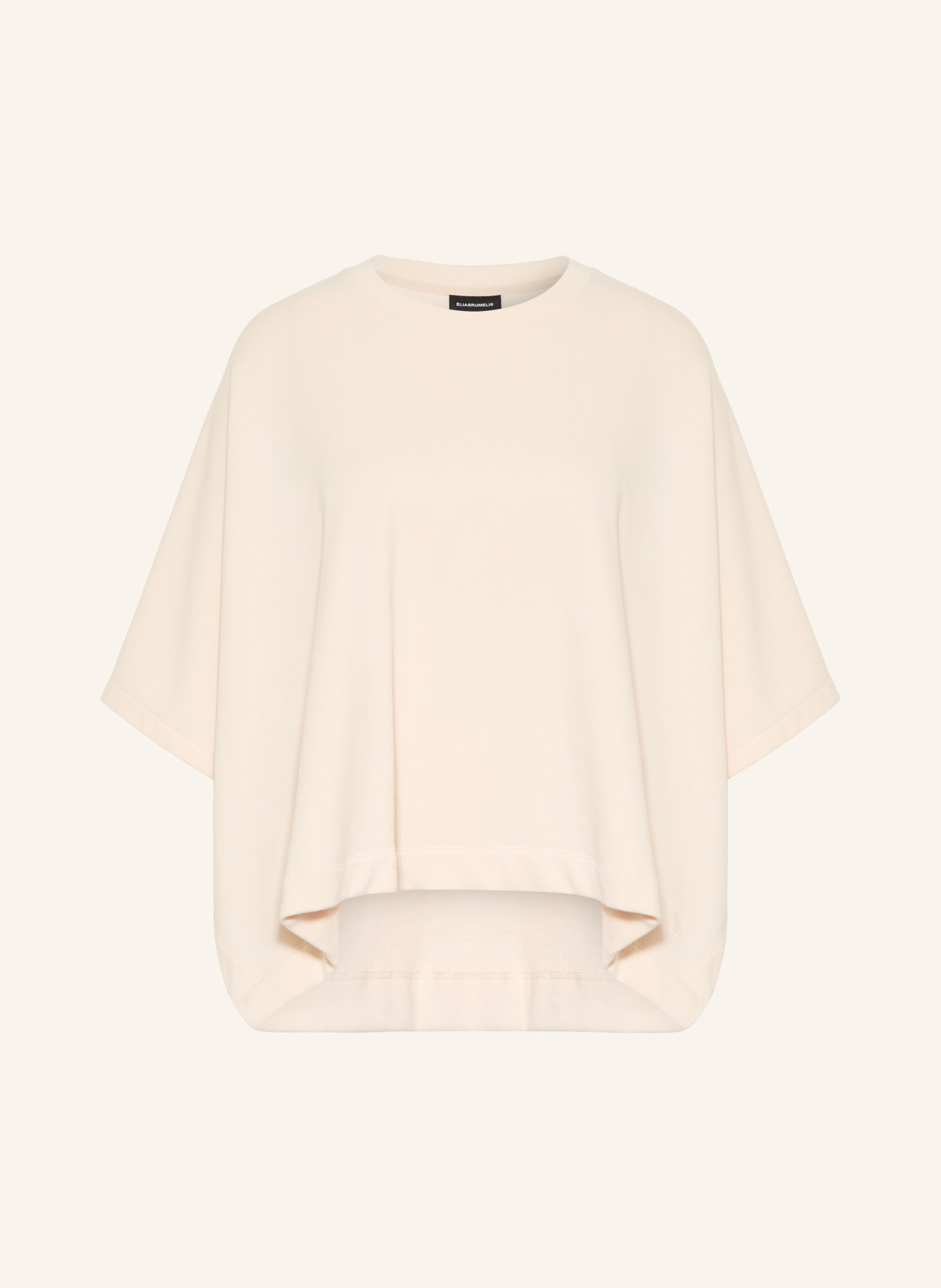 ELIAS RUMELIS Oversized Kids' Sweatshirt with 3/4-Length Sleeves: CREAM