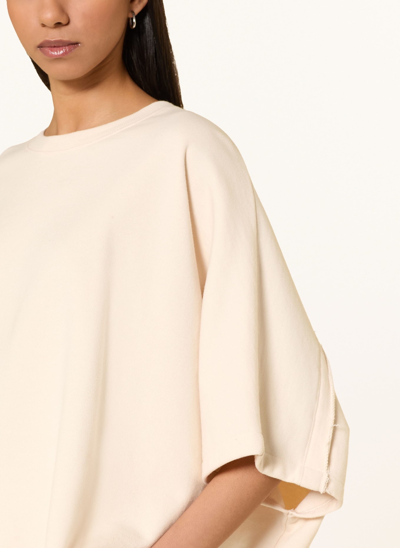 ELIAS RUMELIS Oversized Kids' Sweatshirt with 3/4-Length Sleeves: CREAM