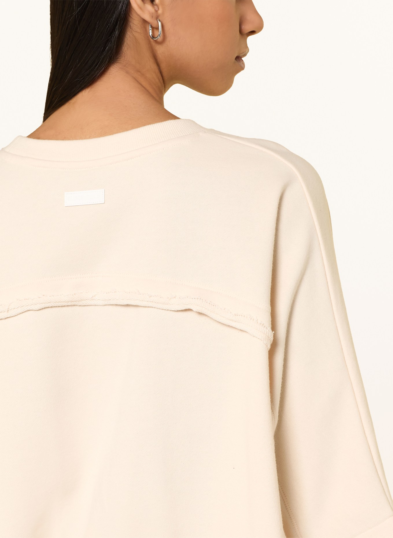 ELIAS RUMELIS Oversized Kids' Sweatshirt with 3/4-Length Sleeves: CREAM
