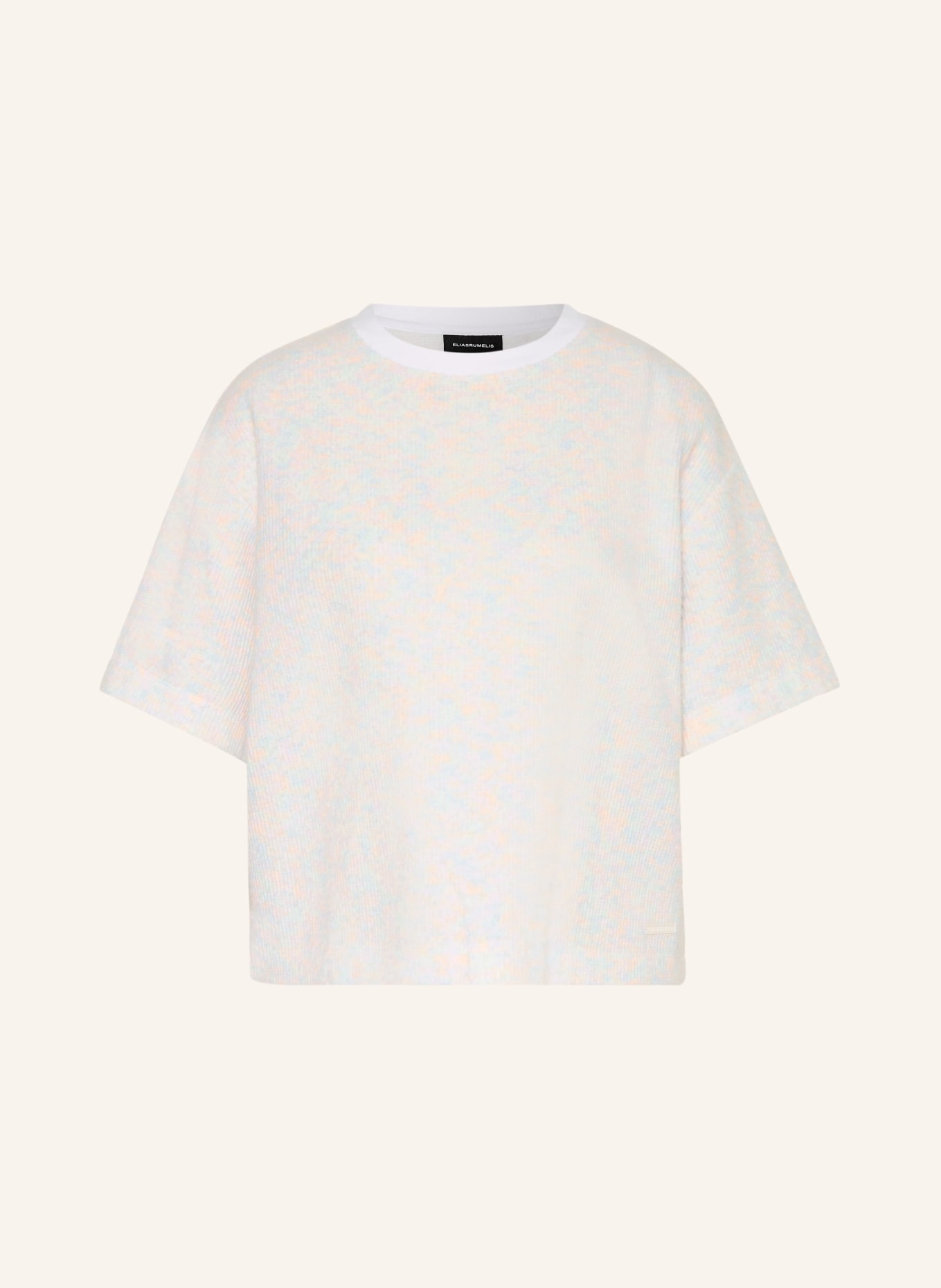 ELIAS RUMELIS Sweter z dzianiny ANDRA: BIAŁY / POMARAŃCZOWY / JASNONIEBIESKI