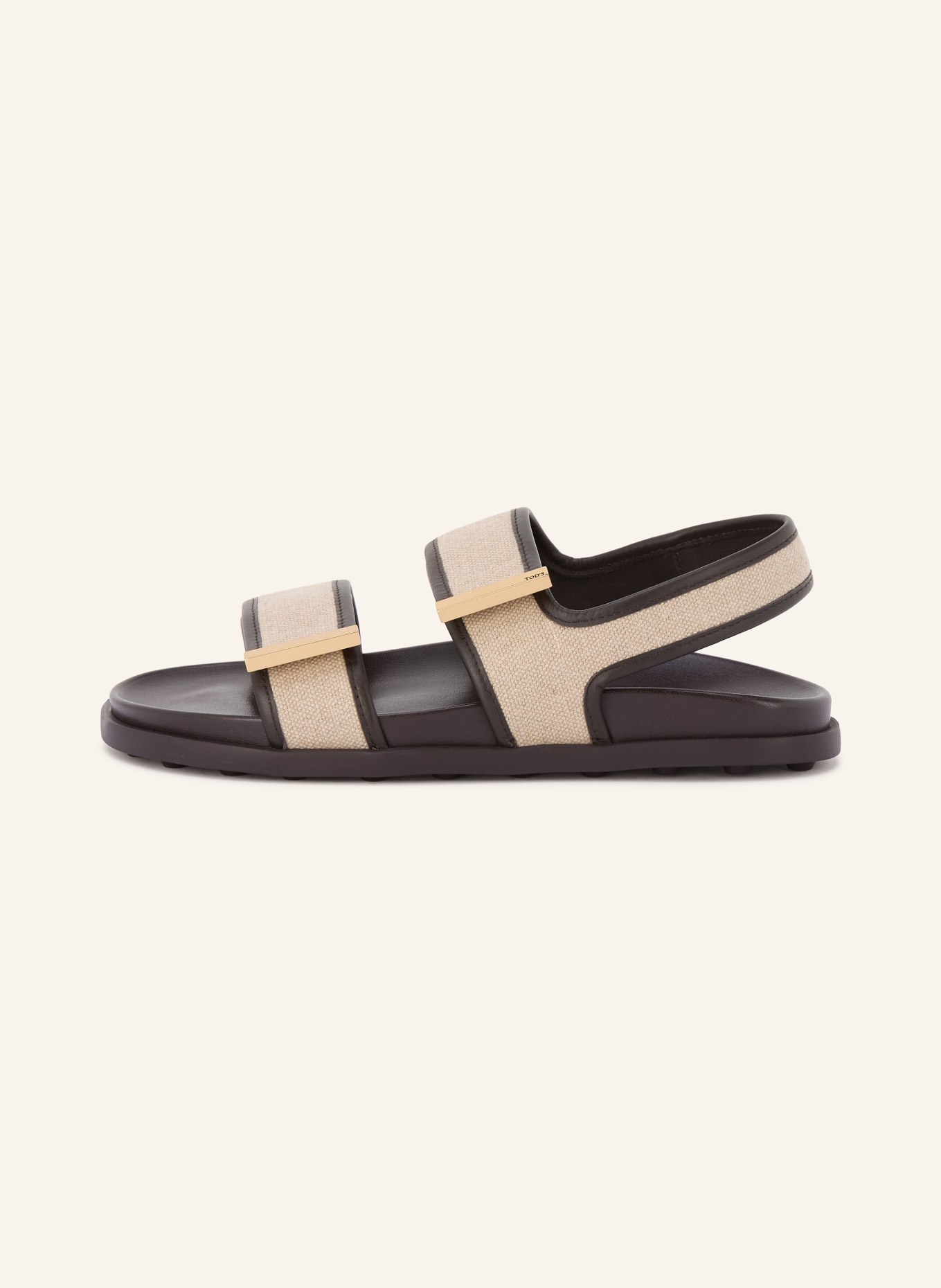 TOD'S Sandalen: BEIGE / GOUD / MARRON FONCÉ