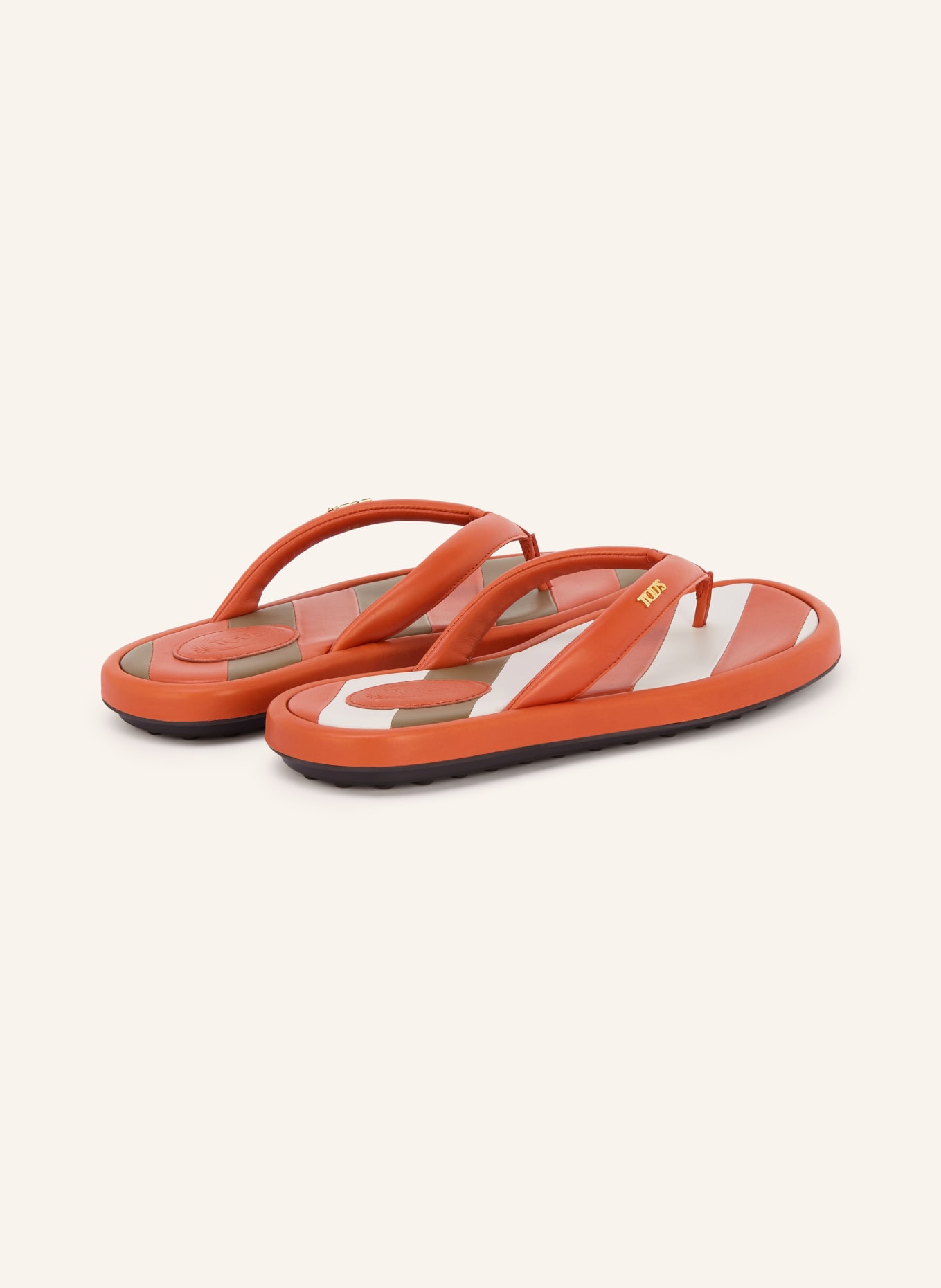 TOD'S GOMMA toe separator: DARK ORANGE / TAUPE
