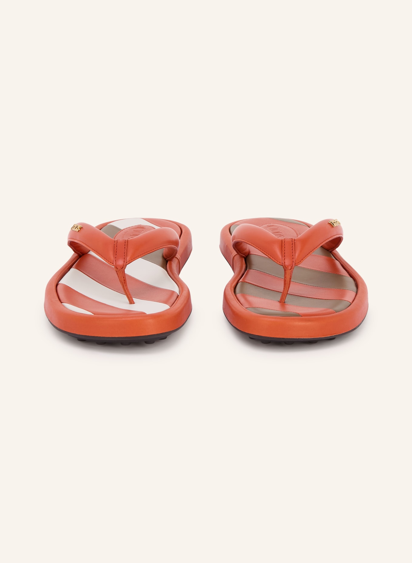 TOD'S GOMMA toe separator: DARK ORANGE / TAUPE