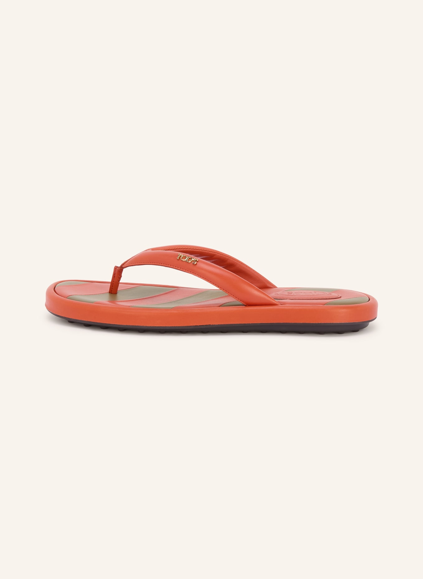 TOD'S GOMMA toe separator: DARK ORANGE / TAUPE