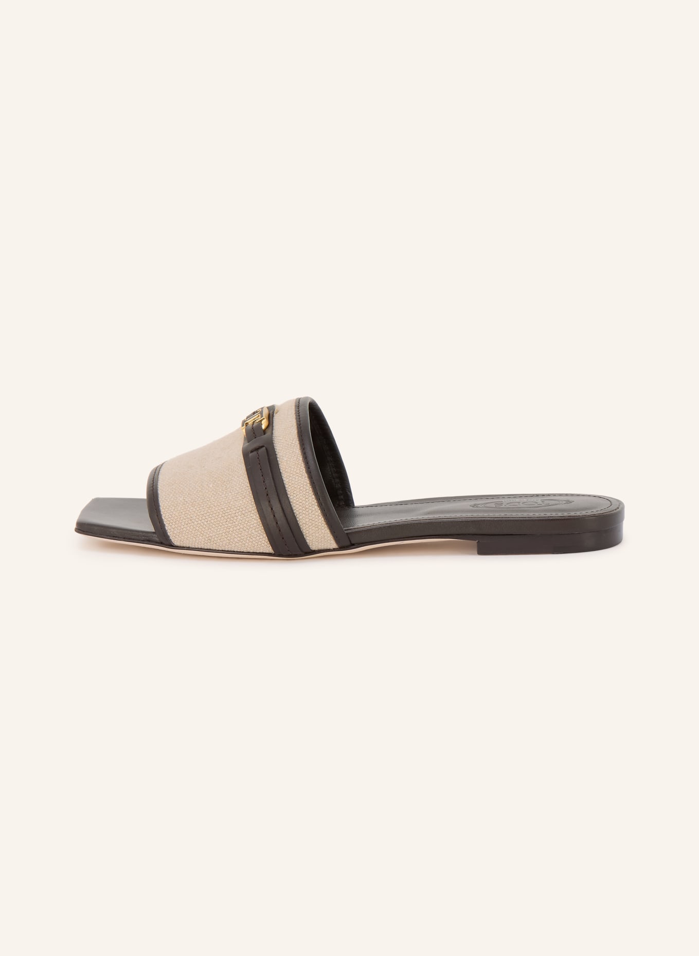 TOD'S slippers: BEIGE / GOUD / MARRON FONCÉ
