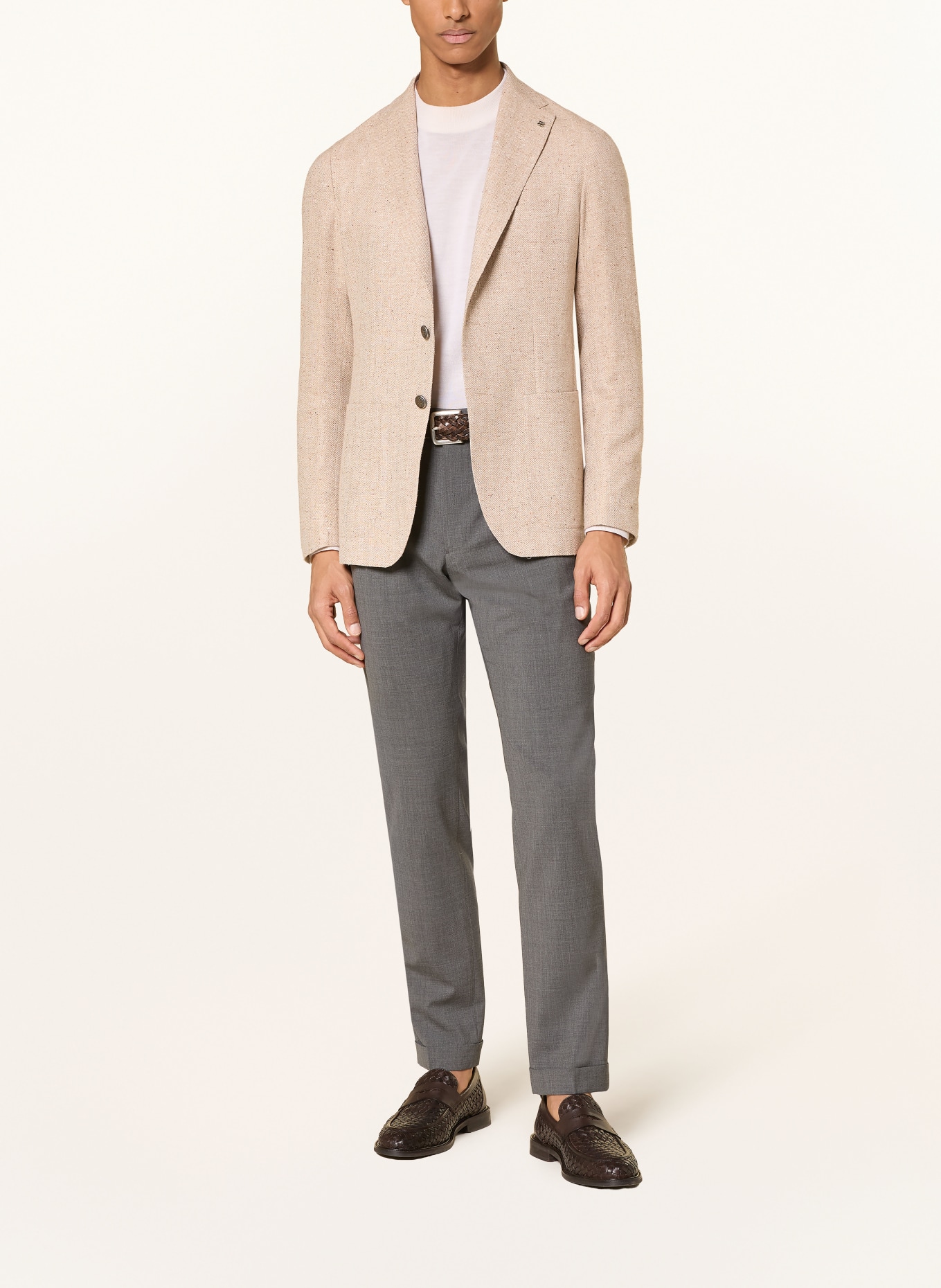 TAGLIATORE Extra Slim Fit Tweed Blazer: BEIGE