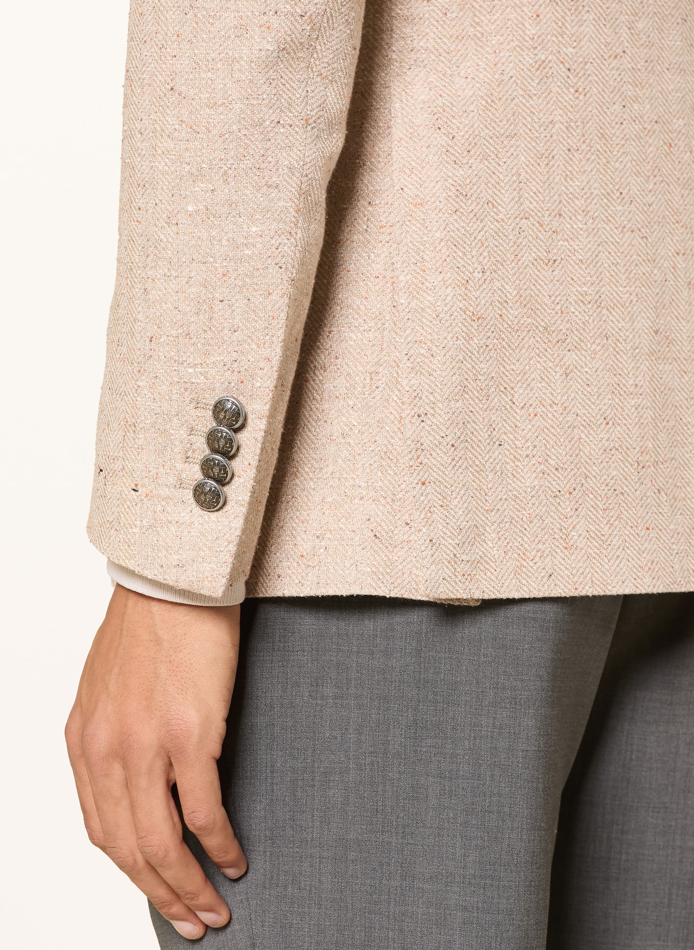 TAGLIATORE Extra Slim Fit Tweed Blazer: BEIGE