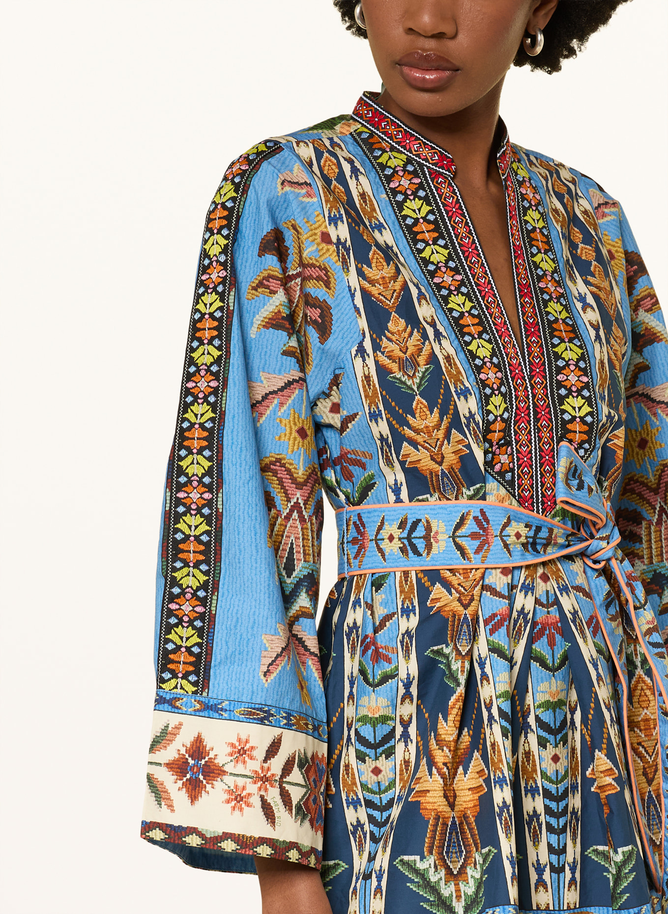 FARM RIO Jurk: BLAUW / BEIGE / ORANJE