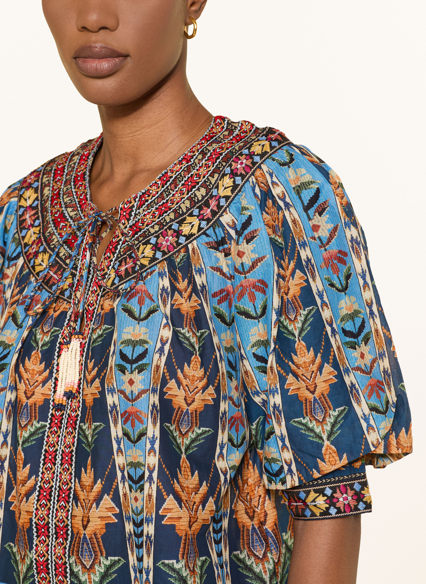 FARM RIO koszulka z dekoltem w serek: JASNONIEBIESKI / CZERWONY / GRANATOWY