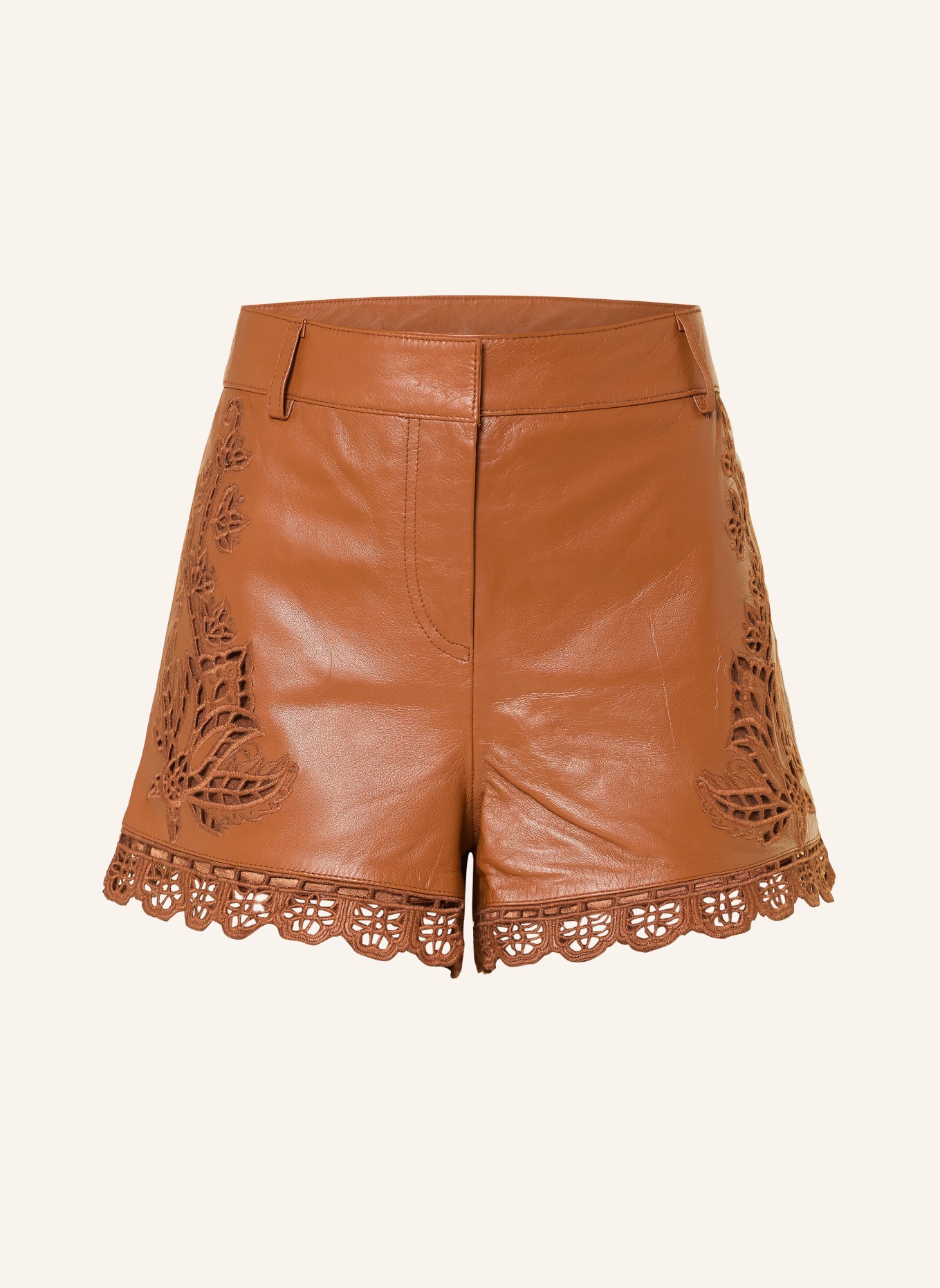 FARM RIO Short en cuir RICHILIEU avec dentelle: MARRON