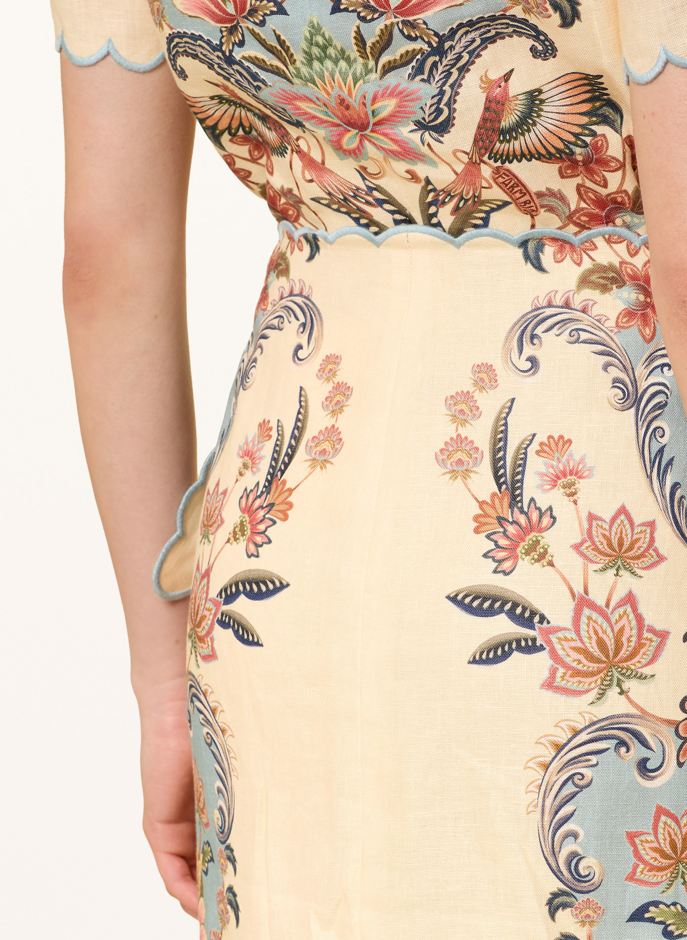 FARM RIO Wikkelsrok van linnen: LICHTGEEL / LICHTORANJE / TURQUOISE