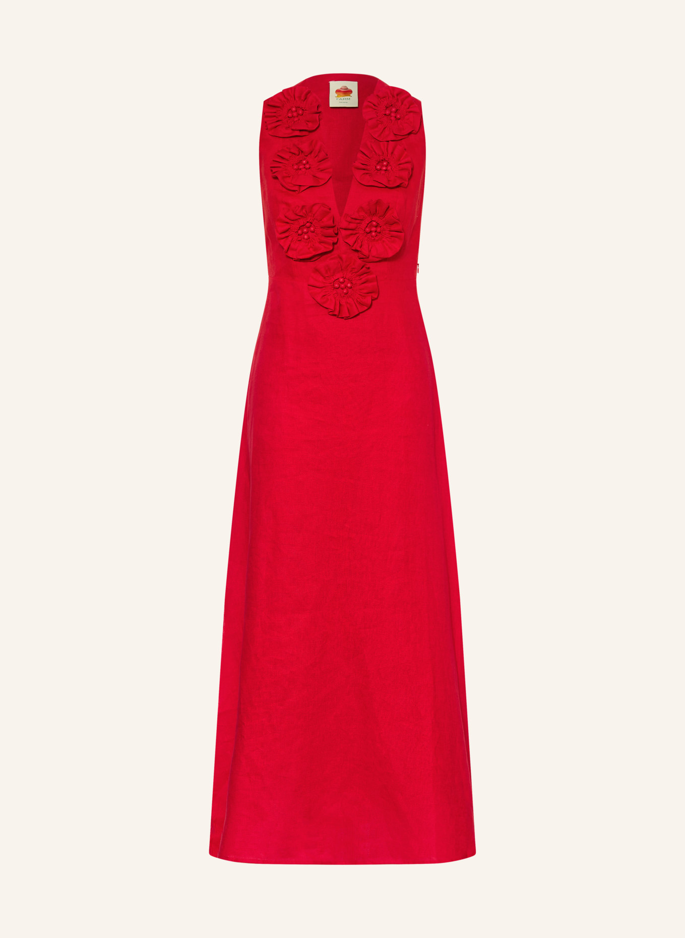 FARM RIO sukienka z lnu: CZERWONY