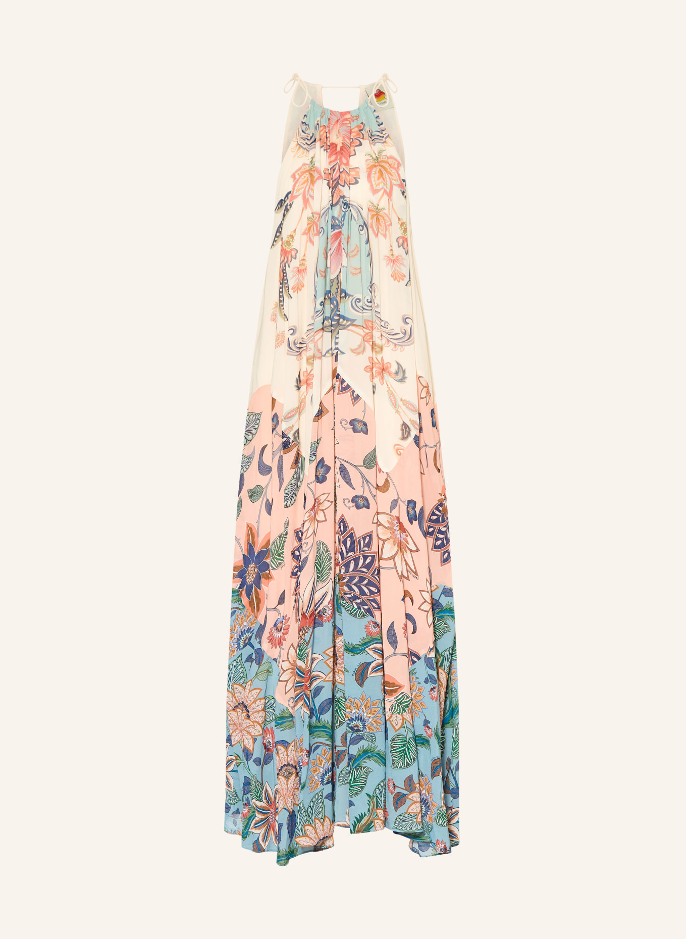 FARM RIO Kleid BOHO: CREME / HELLROT / TÜRKIS