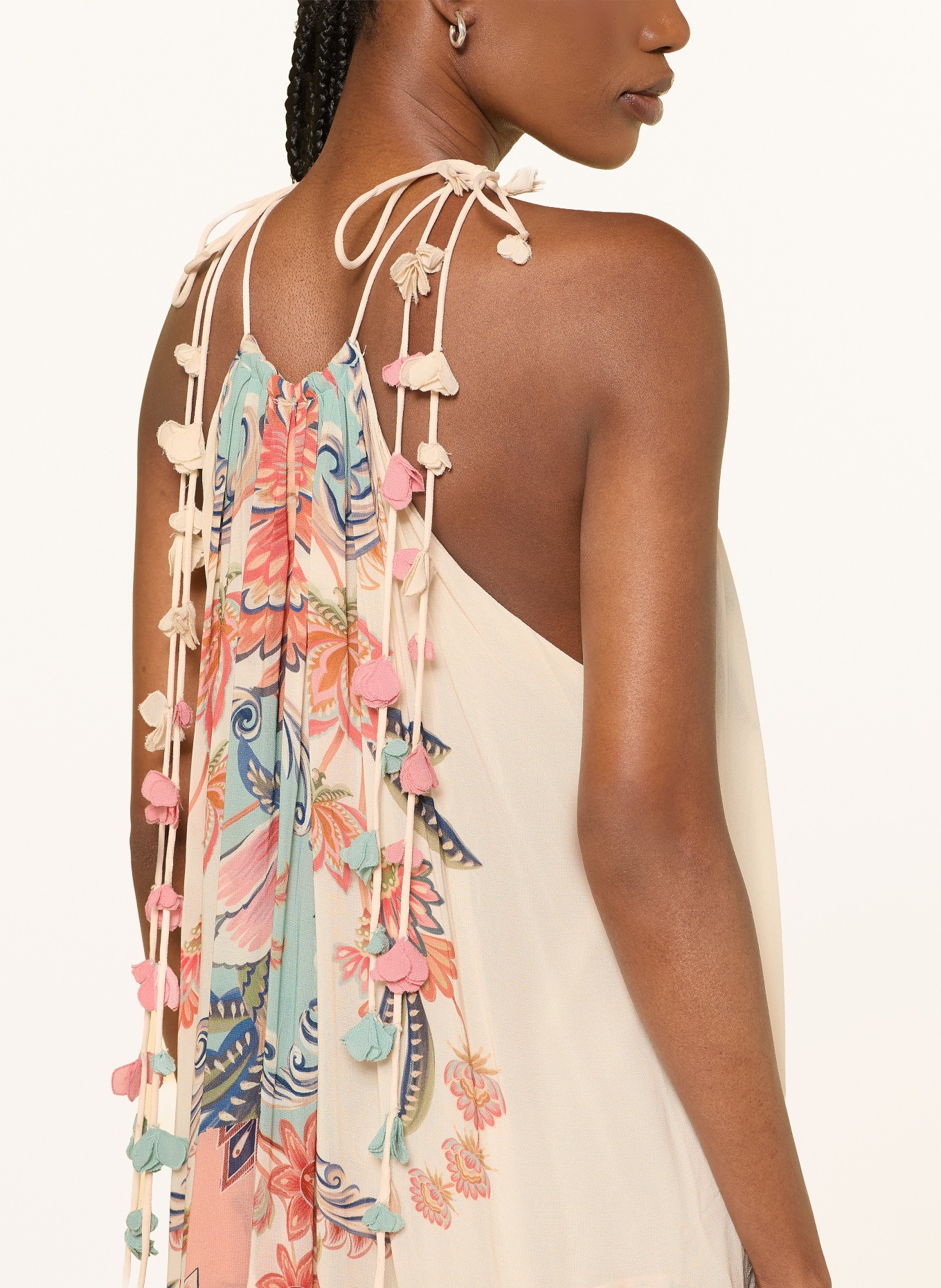 FARM RIO Kleid BOHO: CREME / HELLROT / TÜRKIS