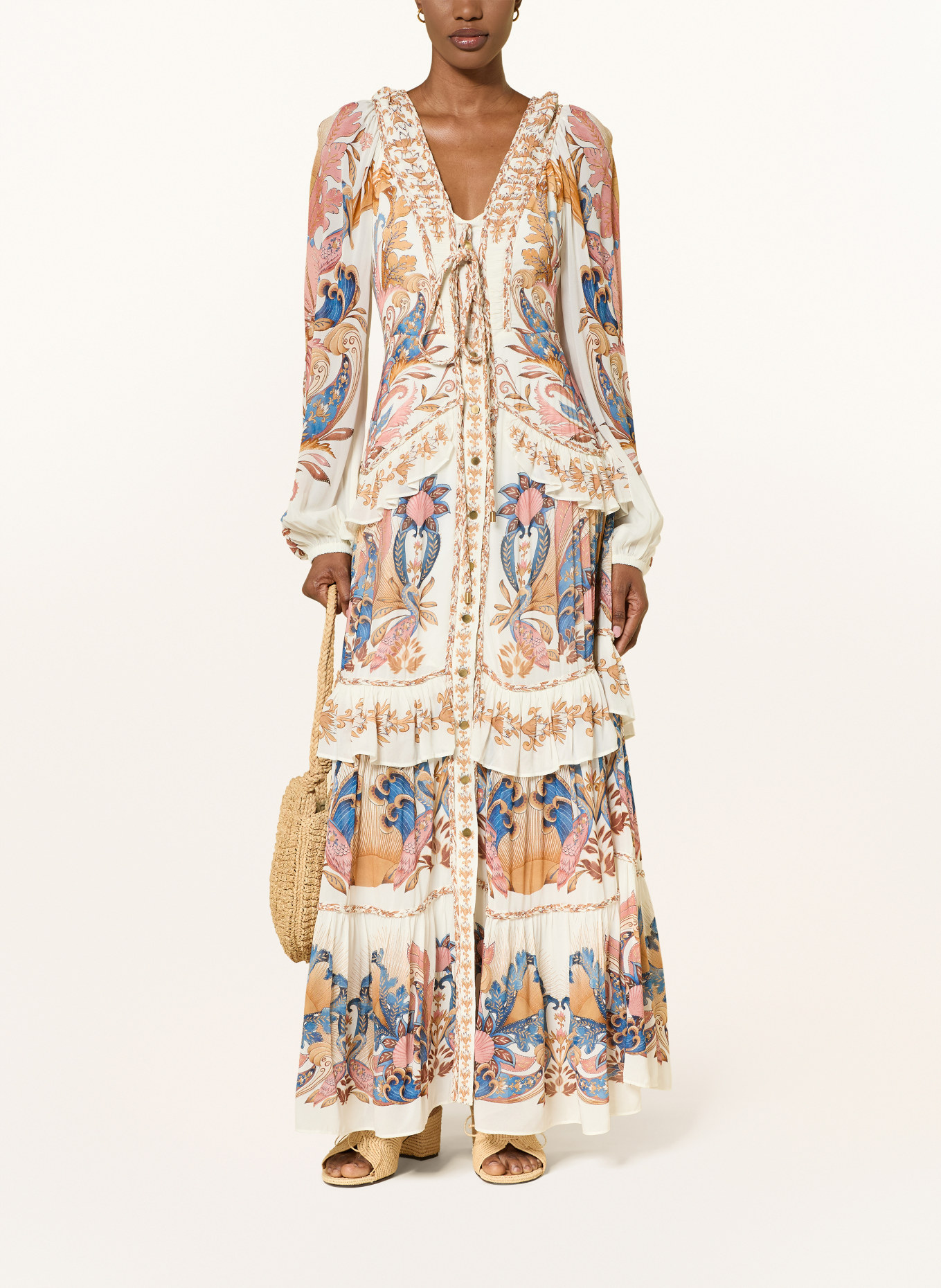 FARM RIO Sukienka SEA GARDEN z falbanami: KREMOWY / CAMELOWY / GRANATOWY