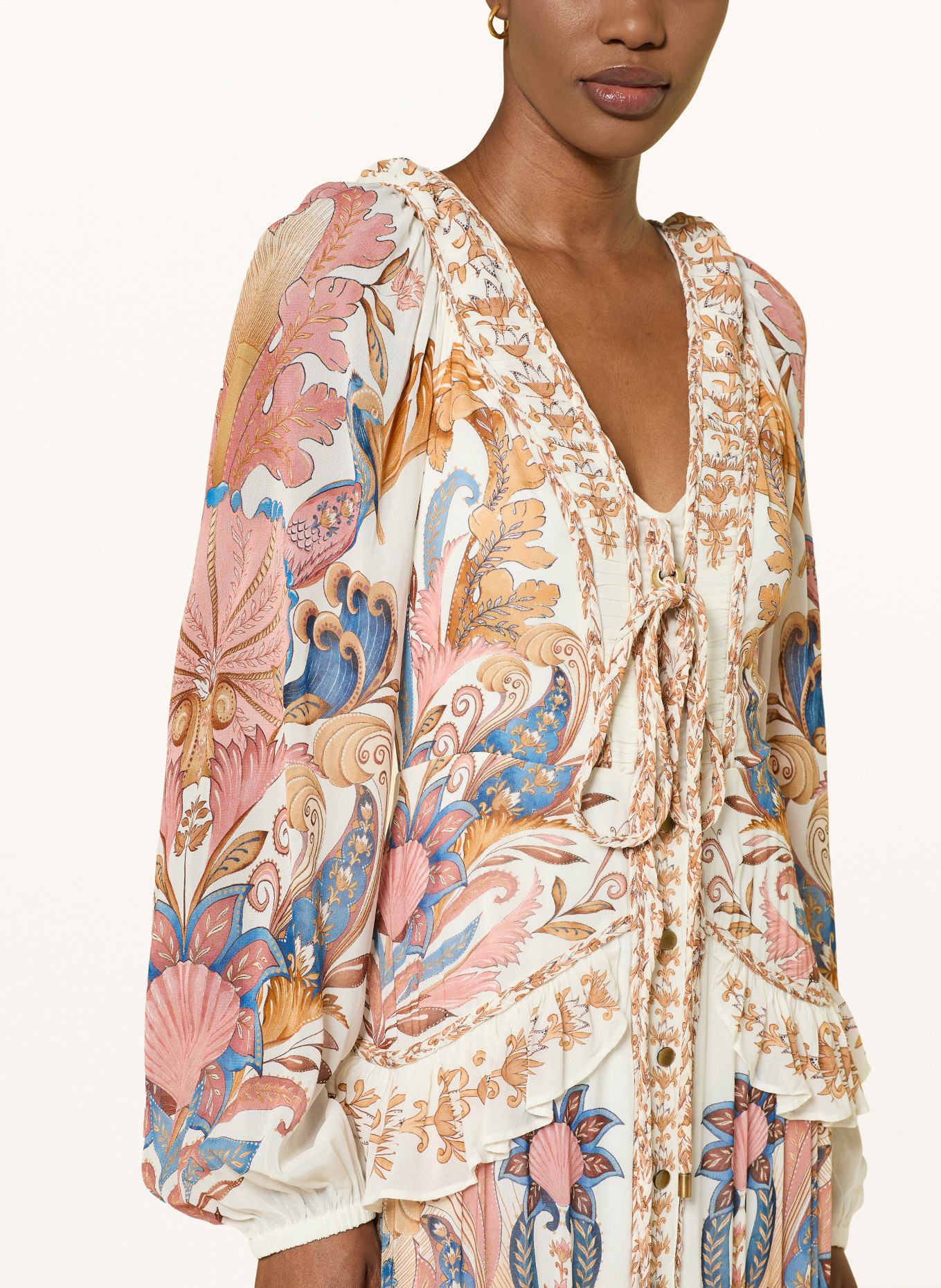 FARM RIO Sukienka SEA GARDEN z falbanami: KREMOWY / CAMELOWY / GRANATOWY