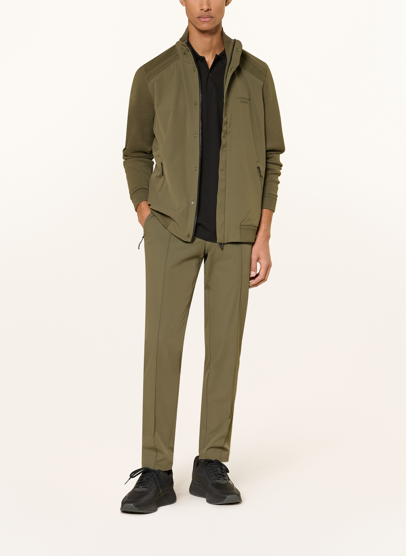 BOSS SPIRIT Tapered Fit Pants: OLIVE