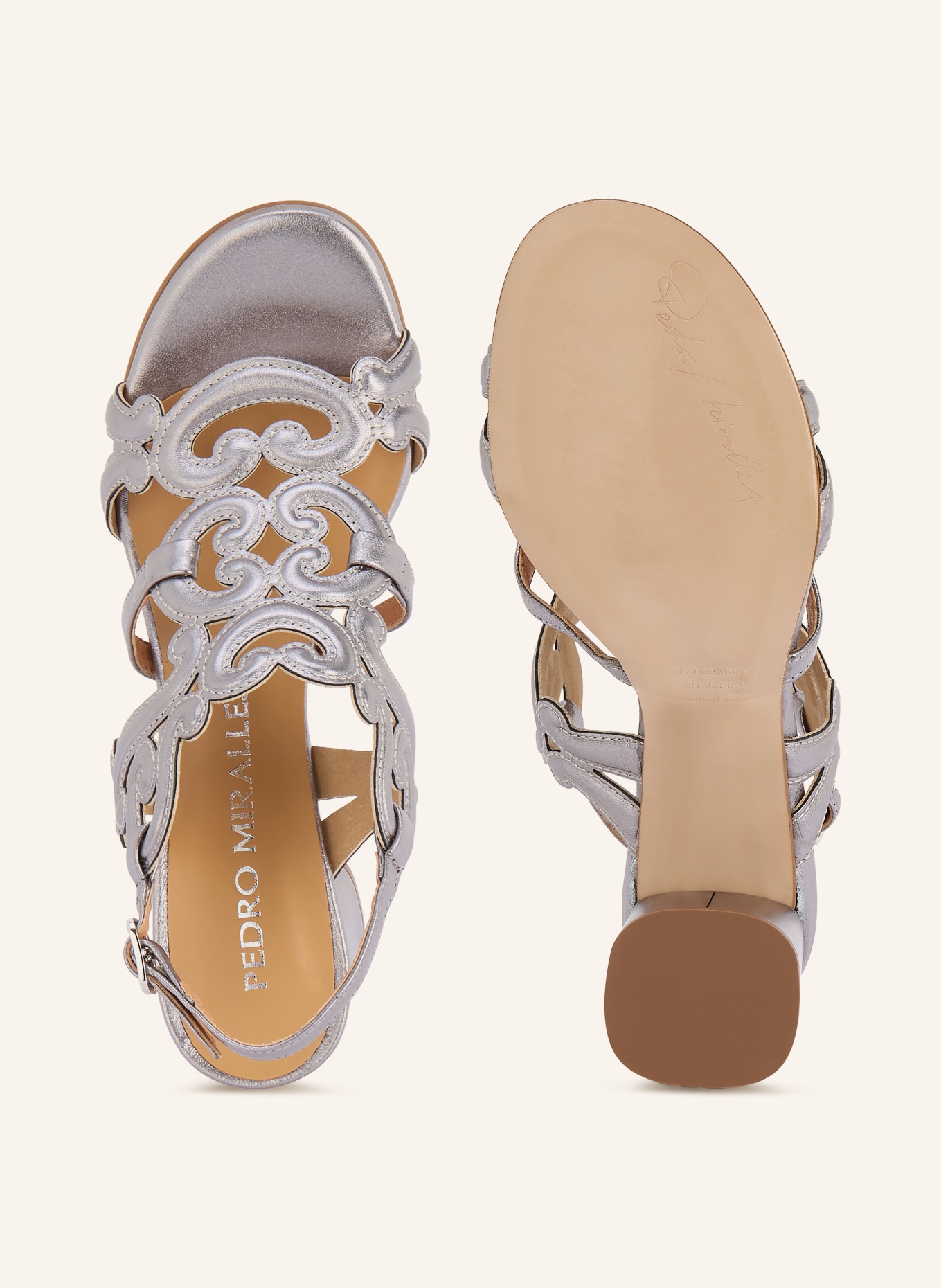 PEDRO MIRALLES NAPA METAL Ankle Boots with Cutouts: SILVER