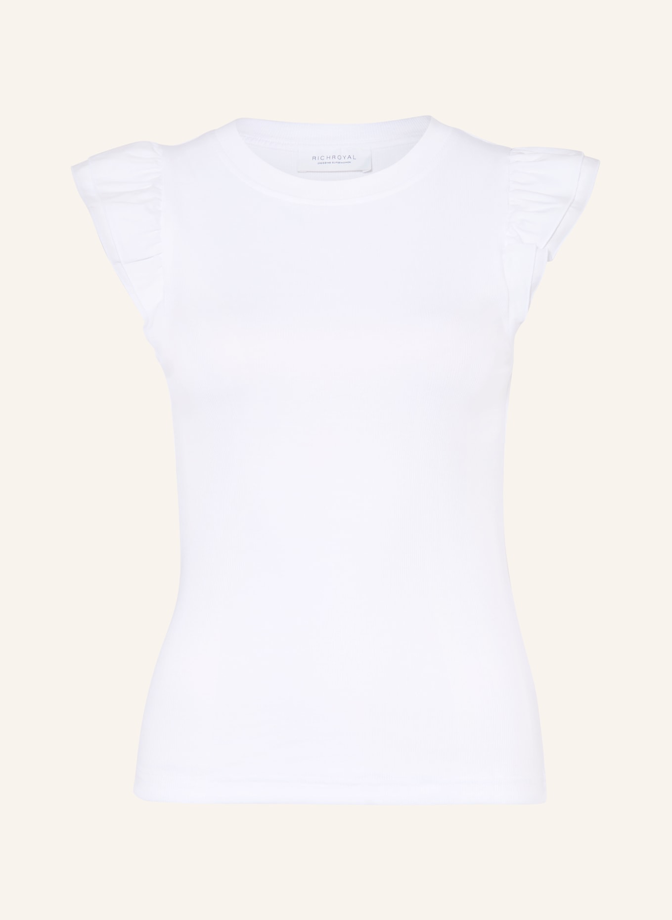 Rich & Royal Top with ruffles: WHITE