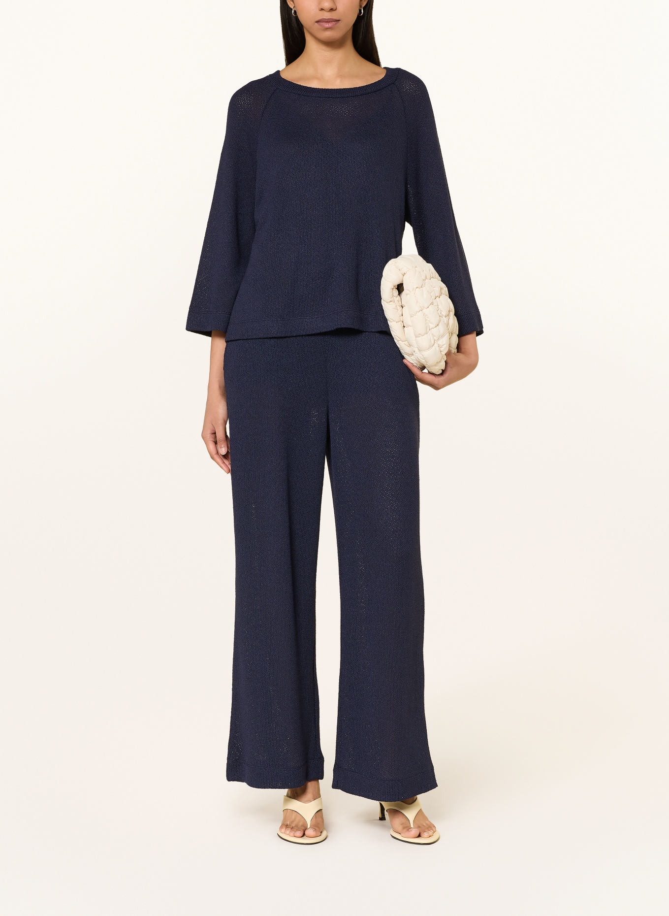 Rich & Royal Gebreide broek: DONKERBLAUW