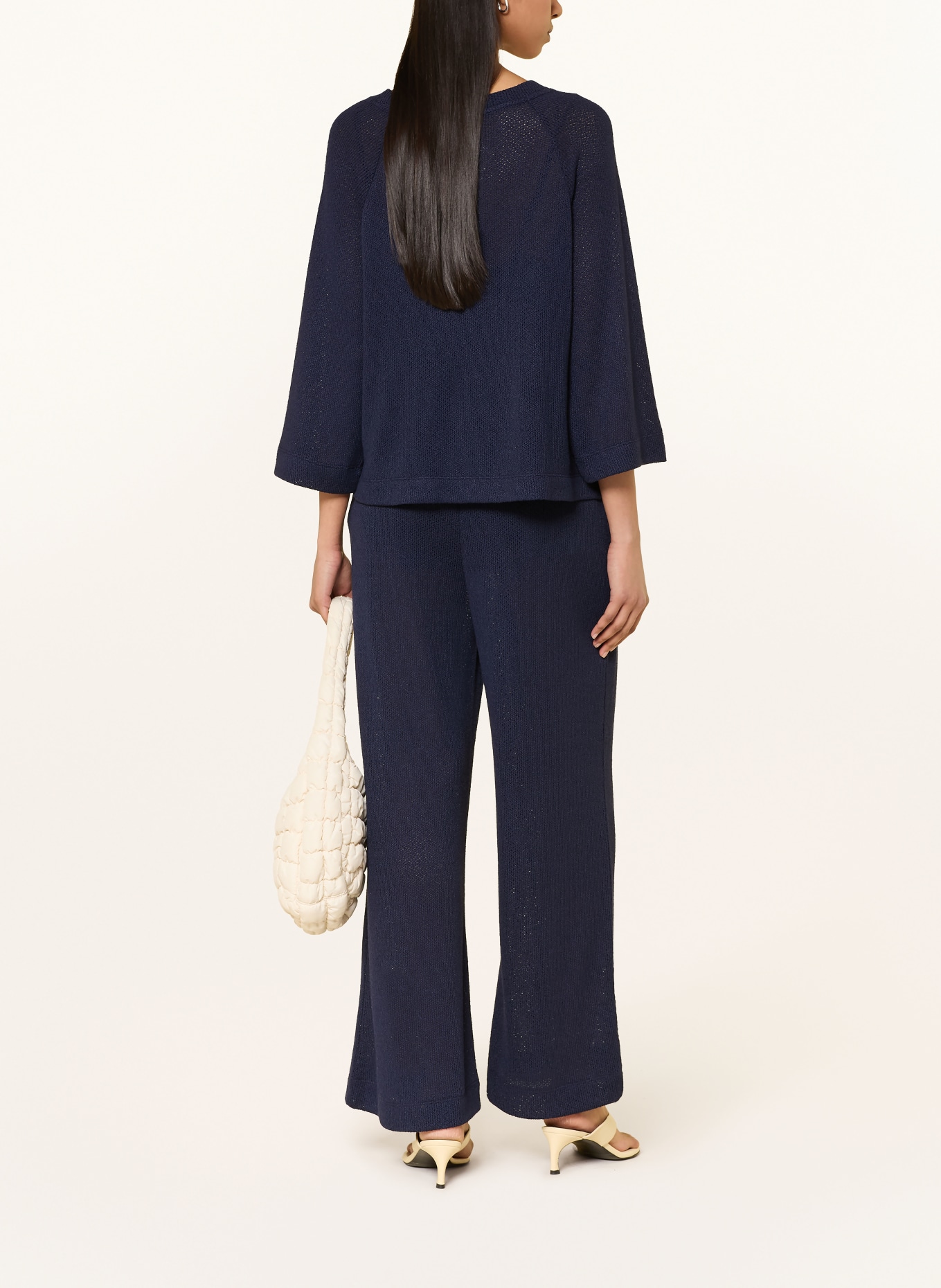 Rich & Royal Gebreide broek: DONKERBLAUW