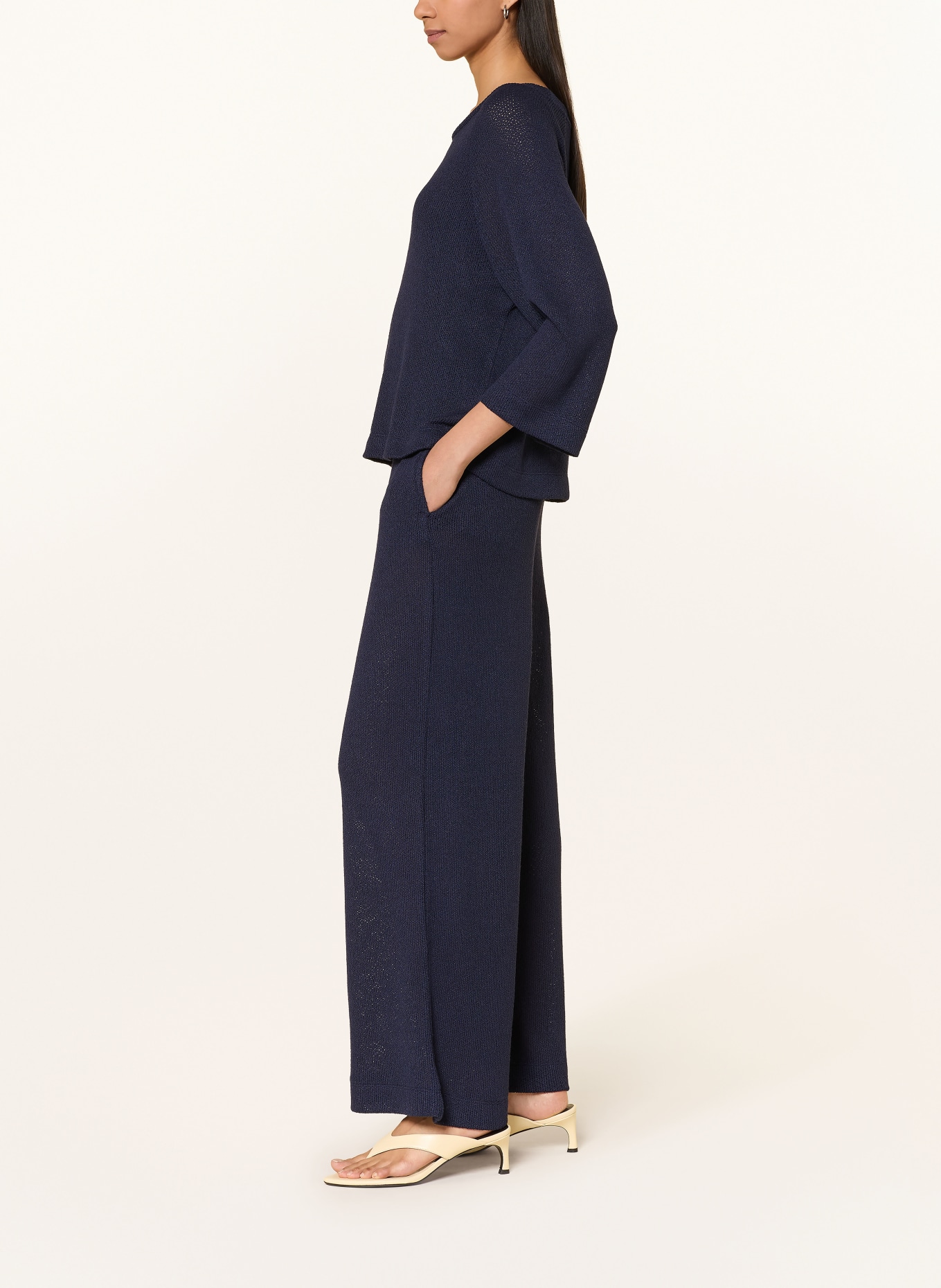 Rich & Royal Gebreide broek: DONKERBLAUW