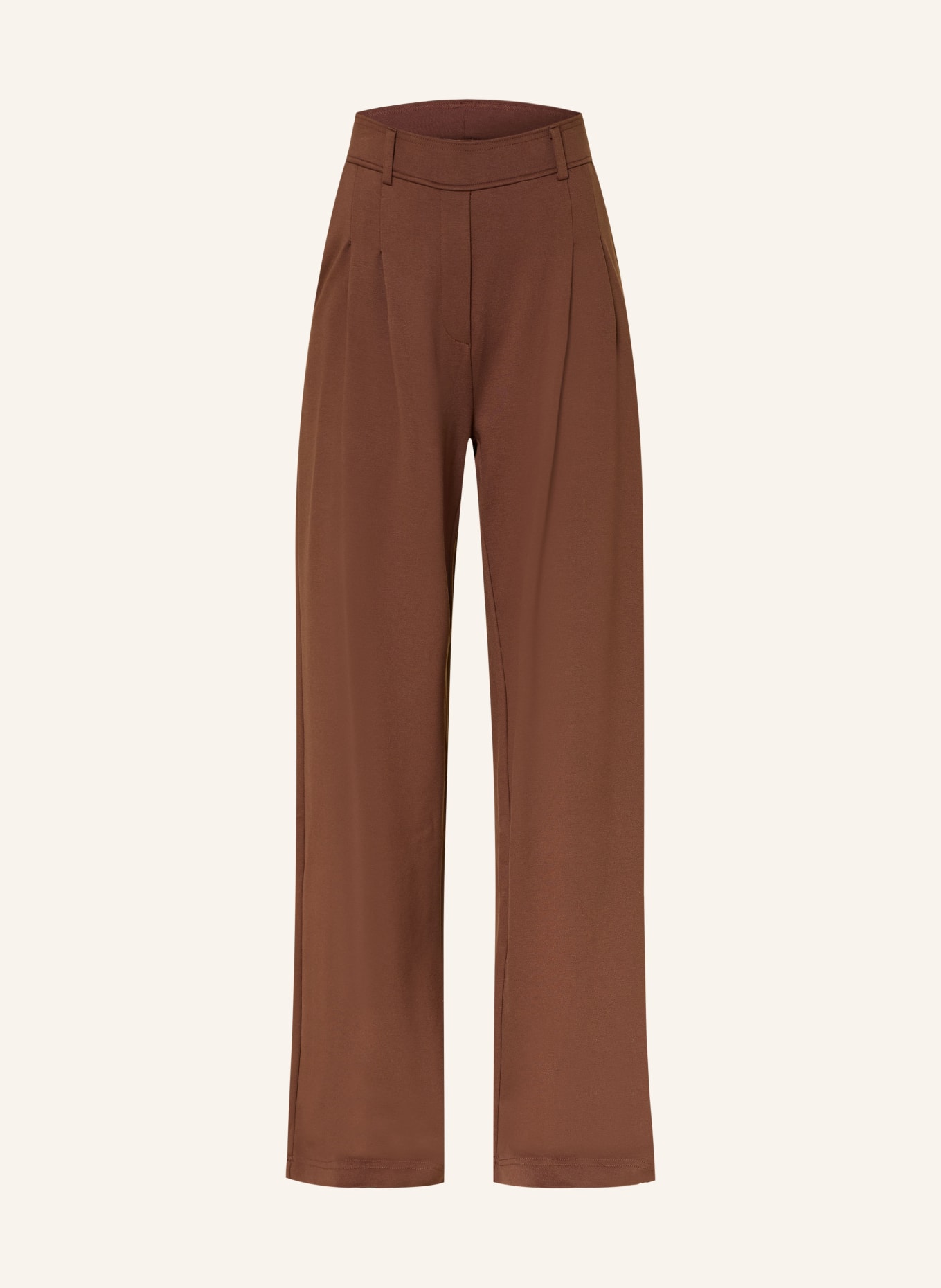 OH APRIL Spodnie z marszczeniami MIRI: BRĄZOWY