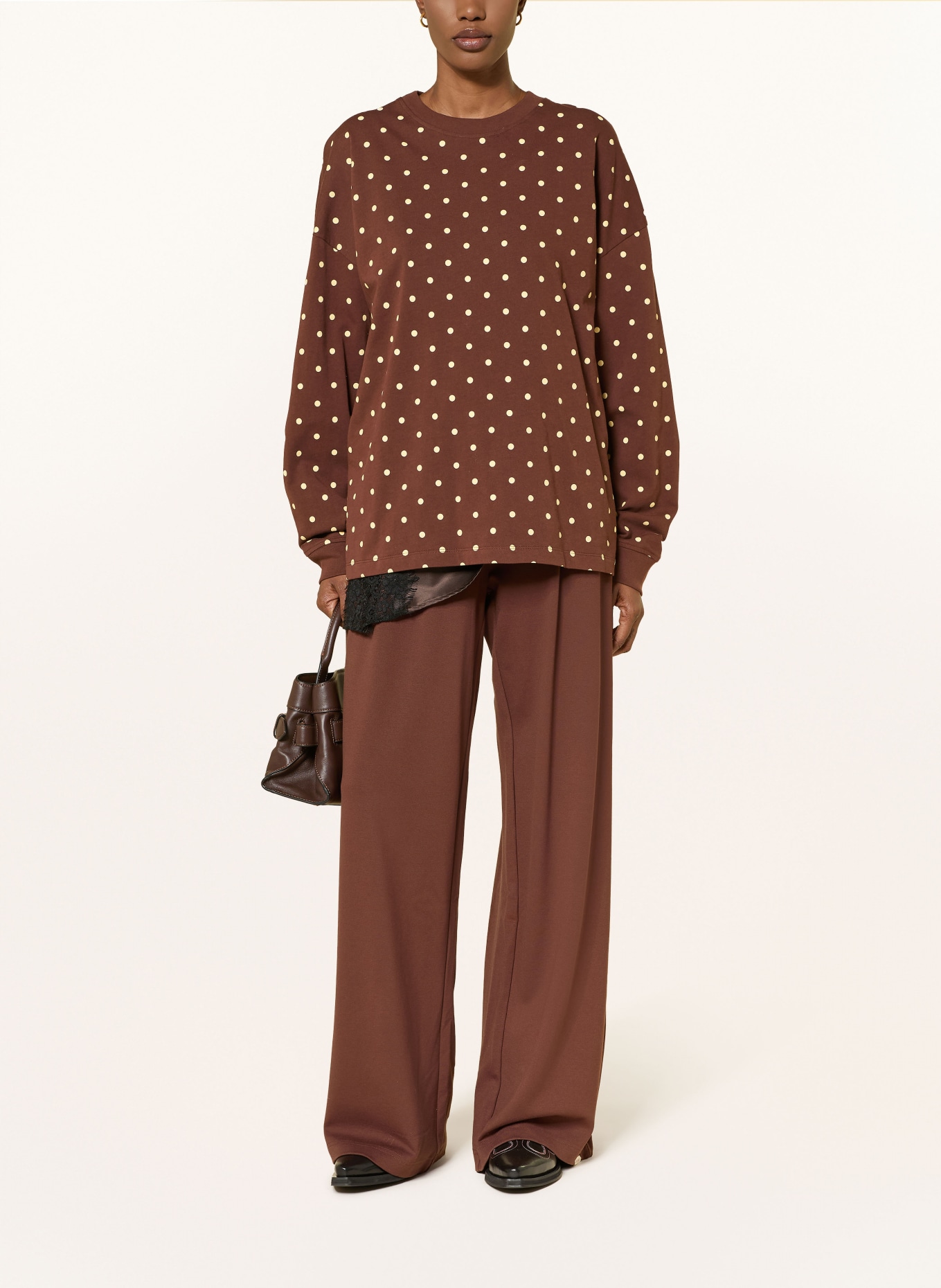 OH APRIL T-shirt met lange mouwen: BRUIN / LICHTGEEL