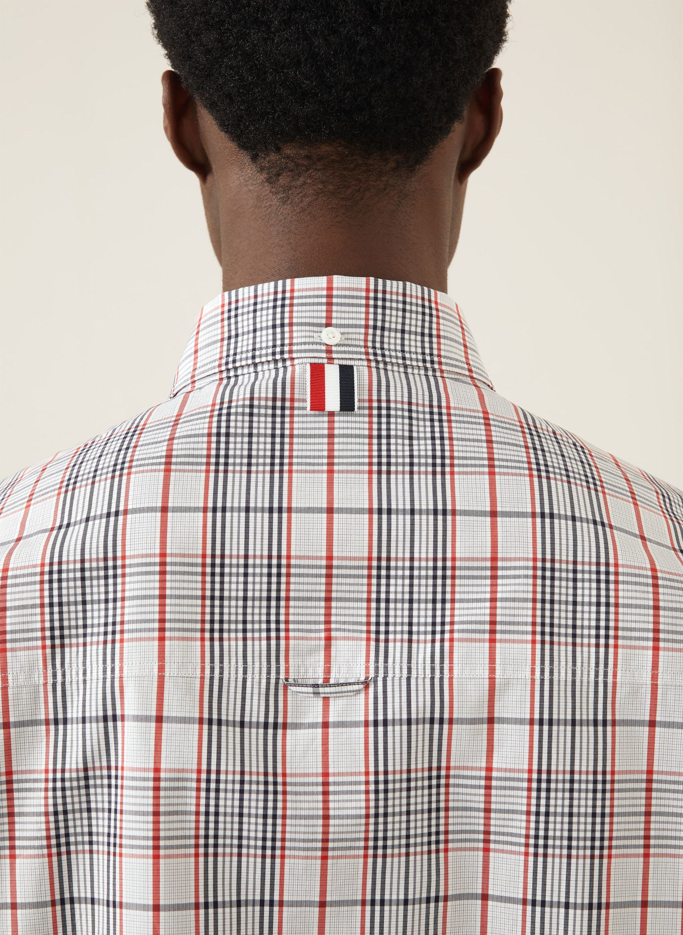 THOM BROWNE. Hemd Comfort Fit: HELLGRAU / ROT / SCHWARZ