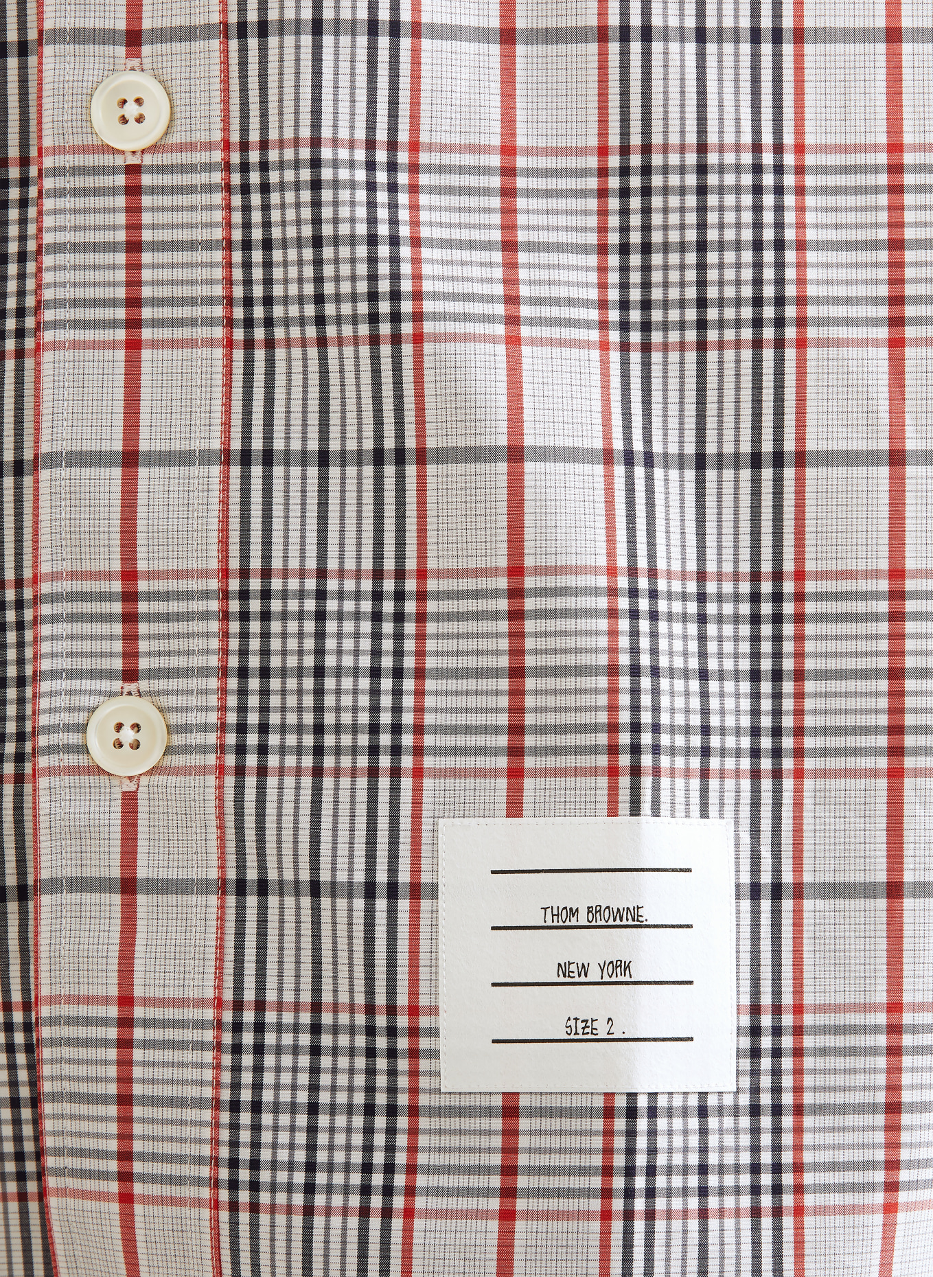 THOM BROWNE. Hemd Comfort Fit: HELLGRAU / ROT / SCHWARZ