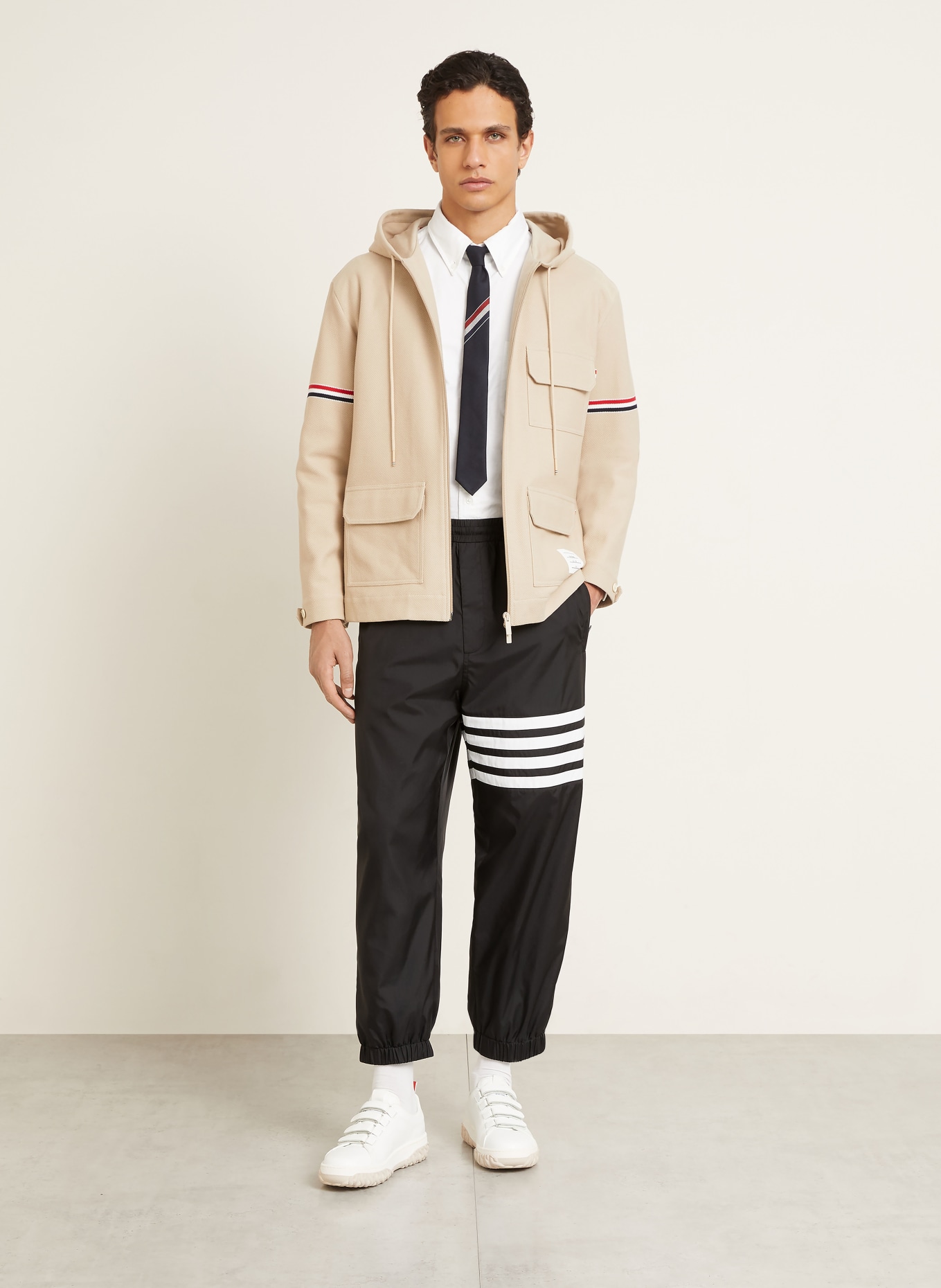 THOM BROWNE. Trainingsbroek: ZWART / WIT