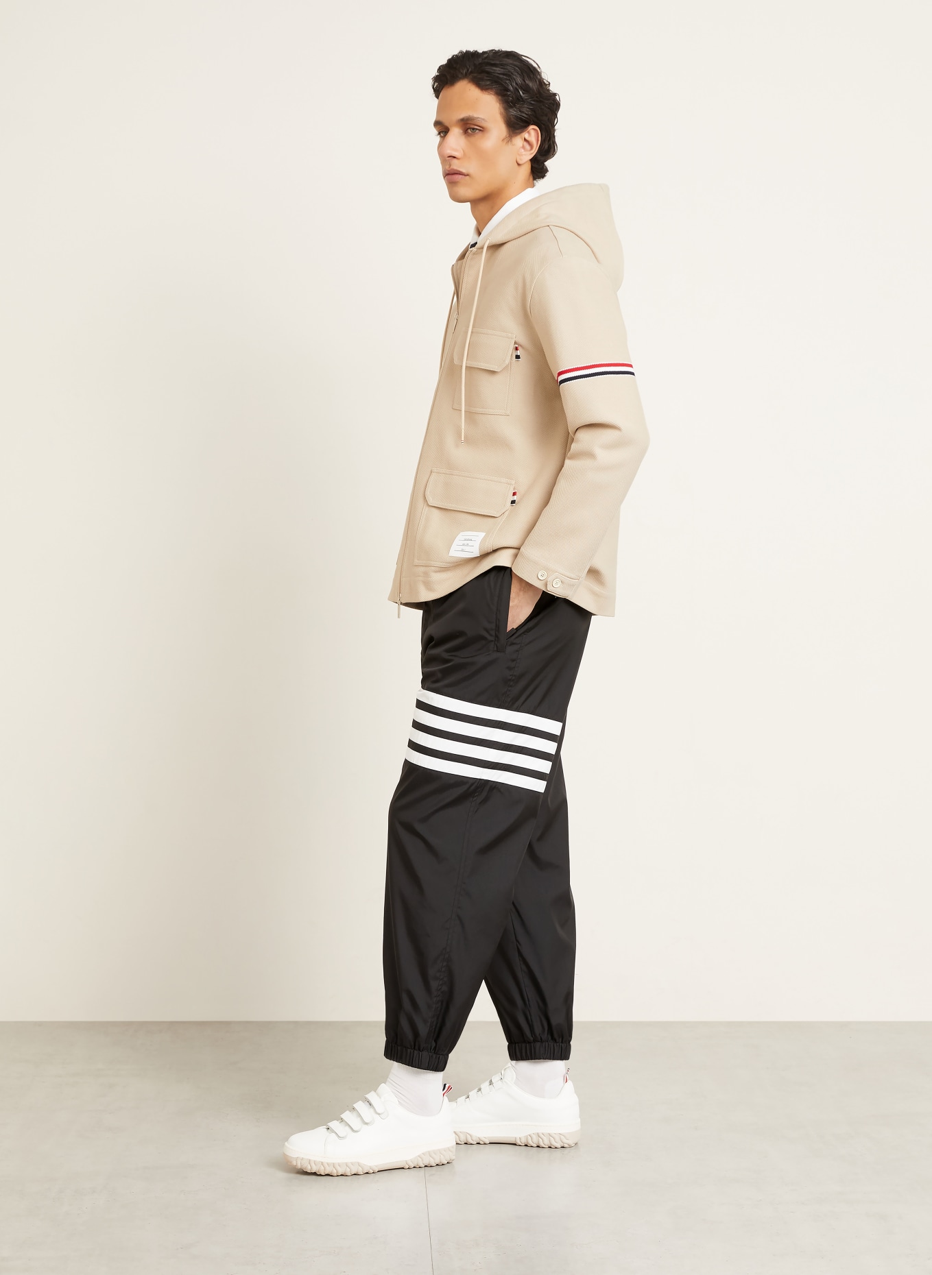 THOM BROWNE. Trainingsbroek: ZWART / WIT