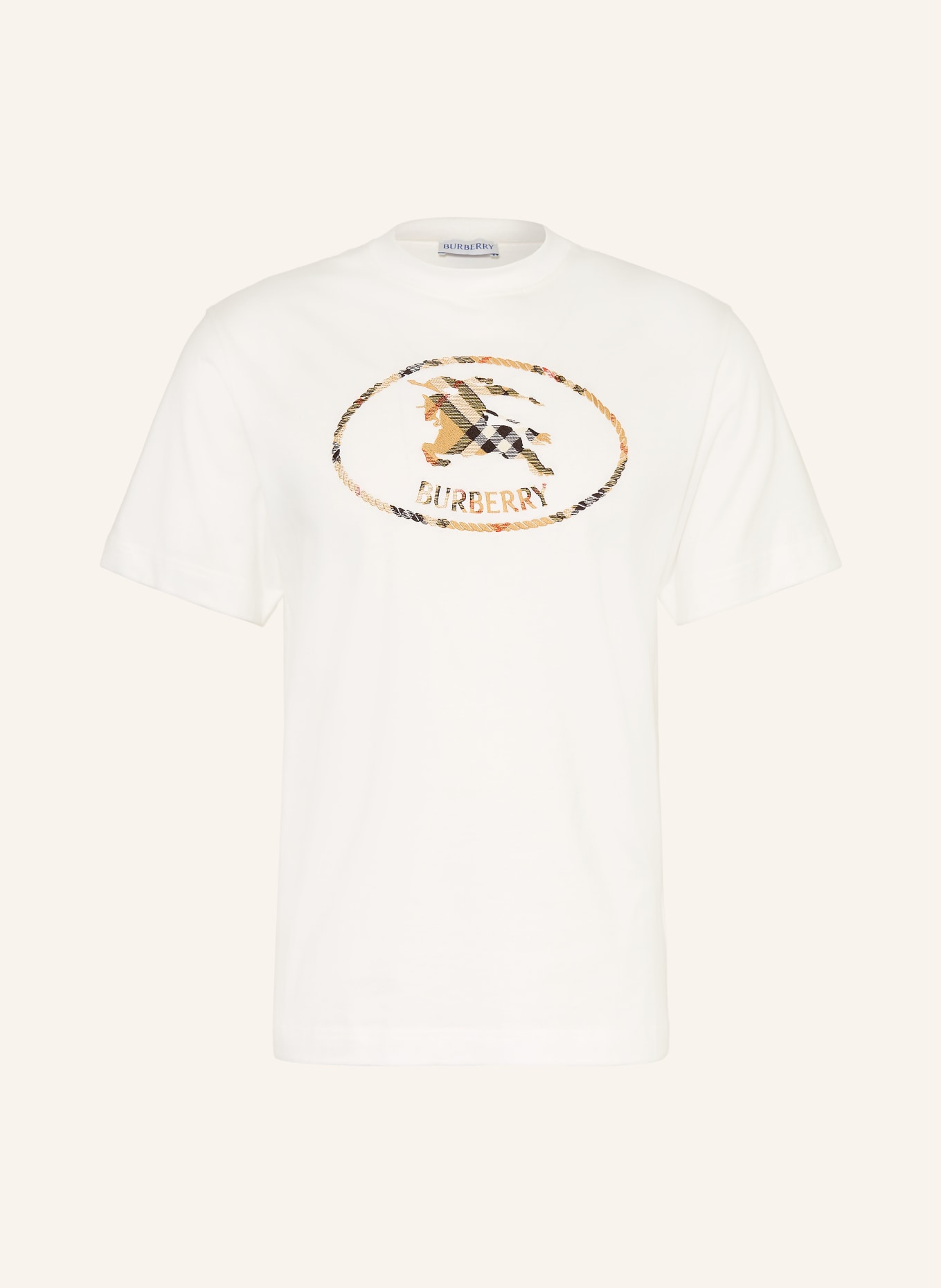 BURBERRY T-shirt SETH: BLANC / CHAMEAU / MARRON FONCÉ