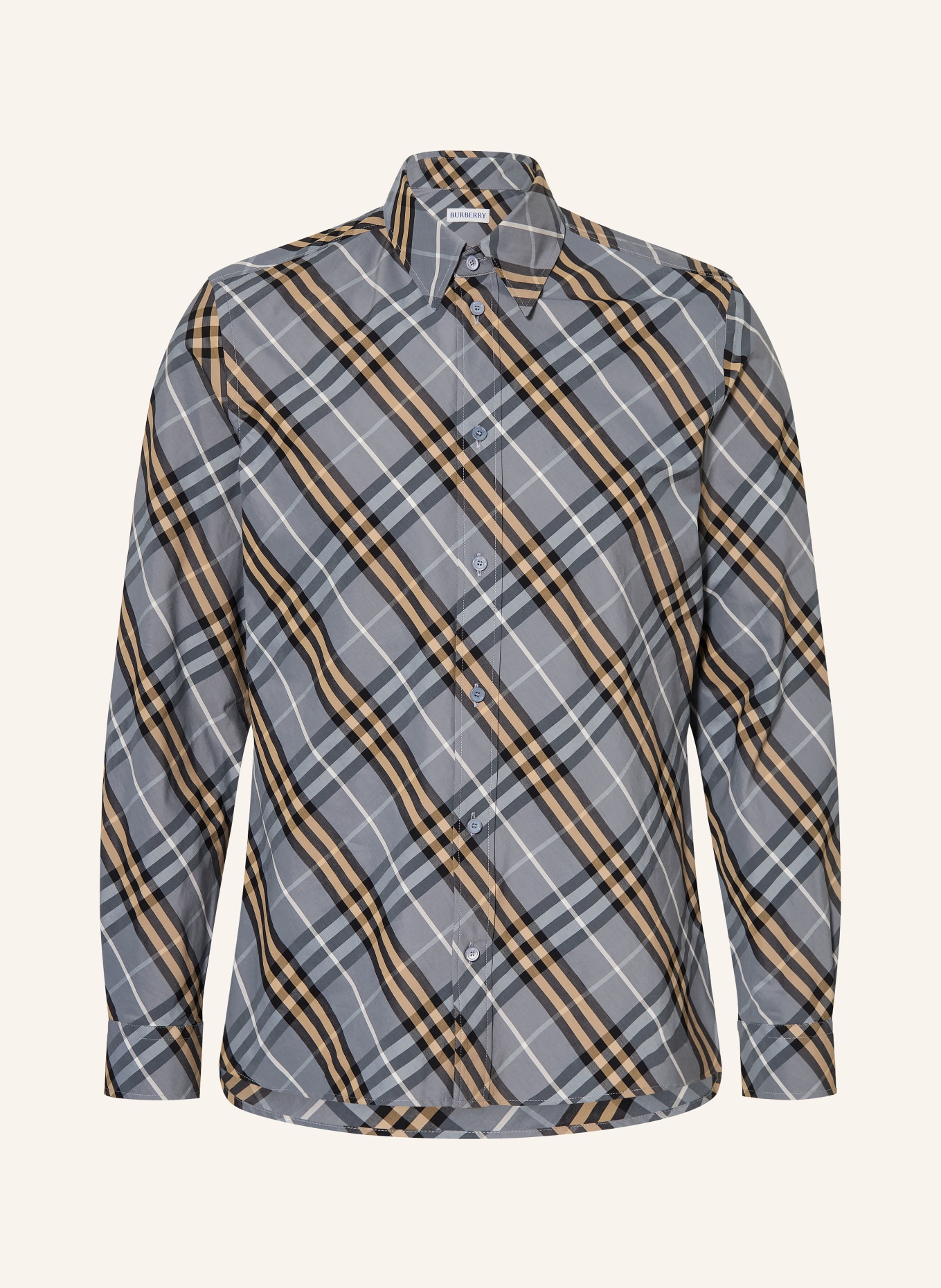 BURBERRY Overhemd ROBERT Slim Fit: BLAUWGRIJS / BEIGE / ZWART