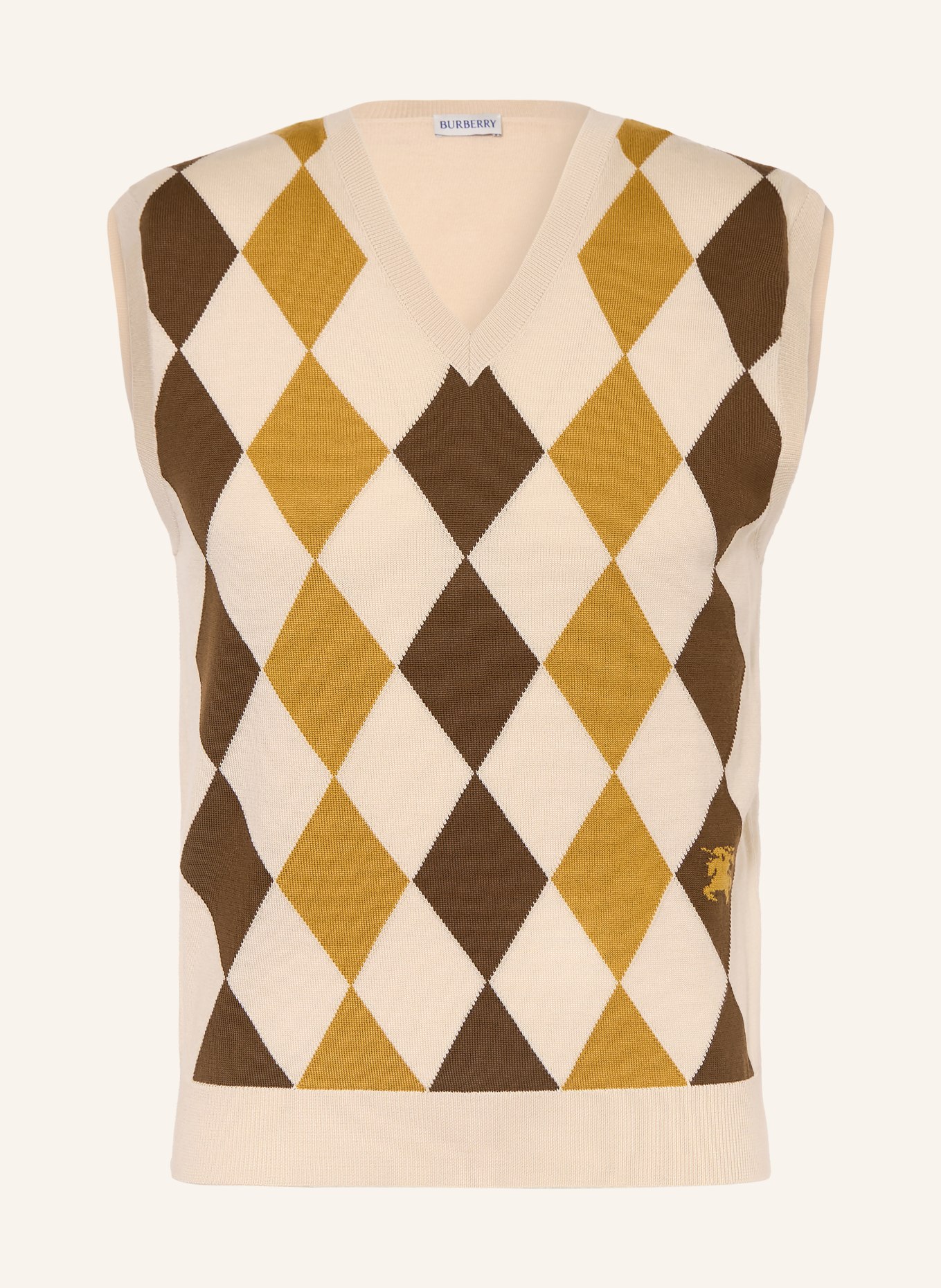 BURBERRY Pullunder ASH: CREME / BRAUN