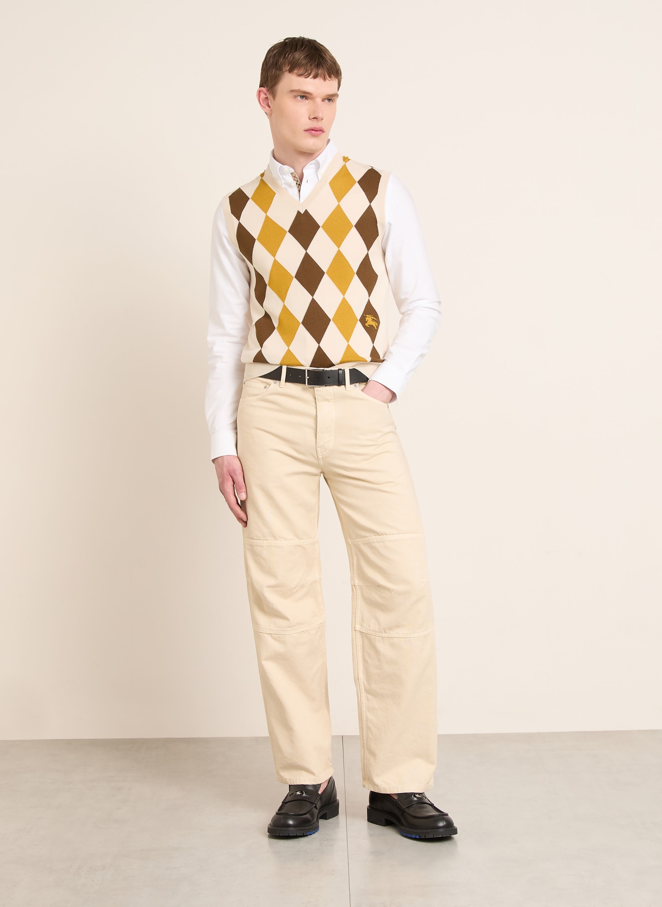 BURBERRY Pullunder ASH: CREME / BRAUN