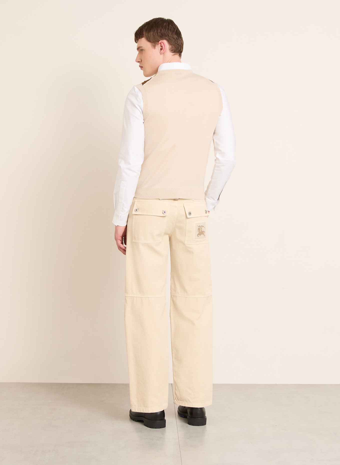 BURBERRY Pullunder ASH: CREME / BRAUN